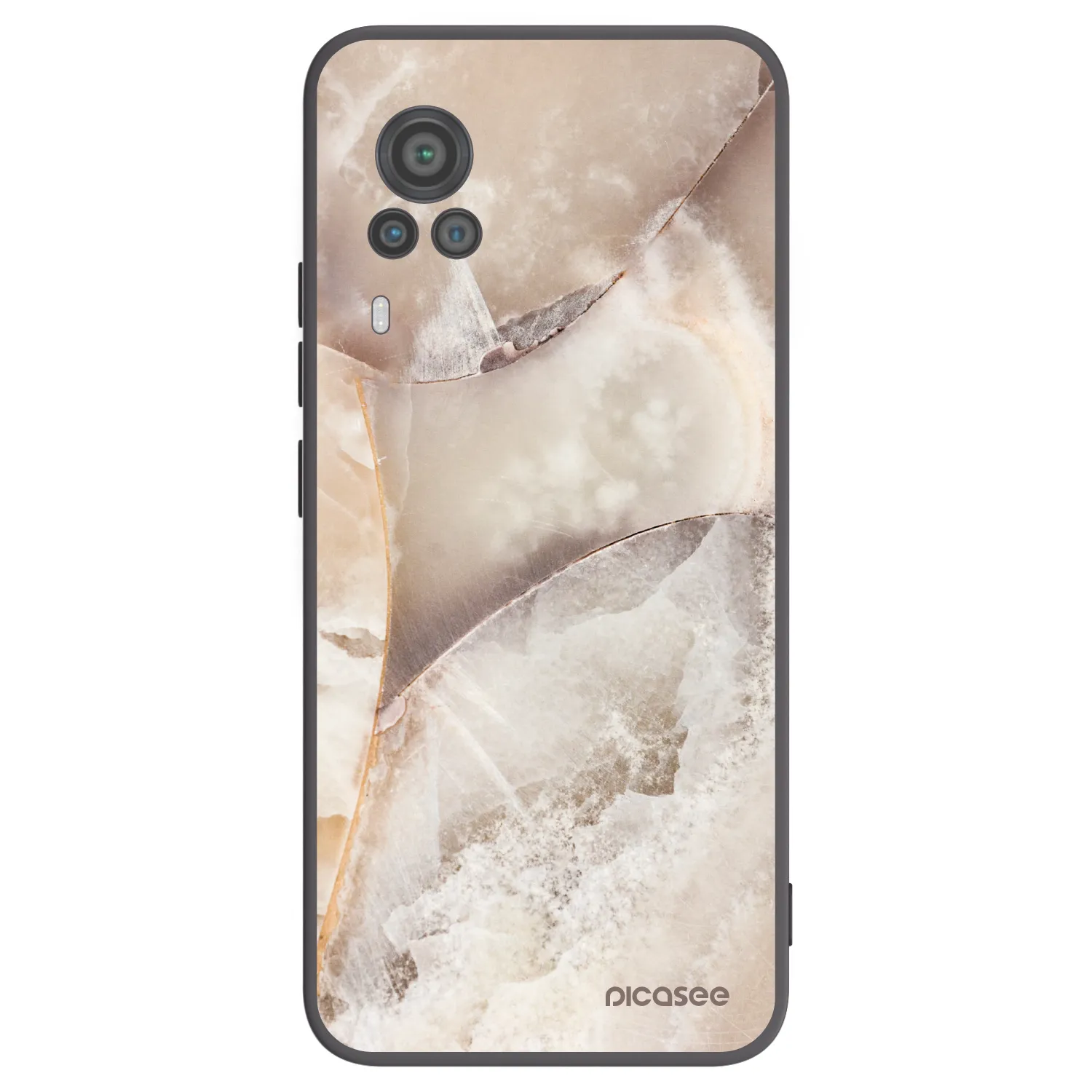 Picasee silikonski črni ovitek za Vivo X60 Pro 5G - Cream marble