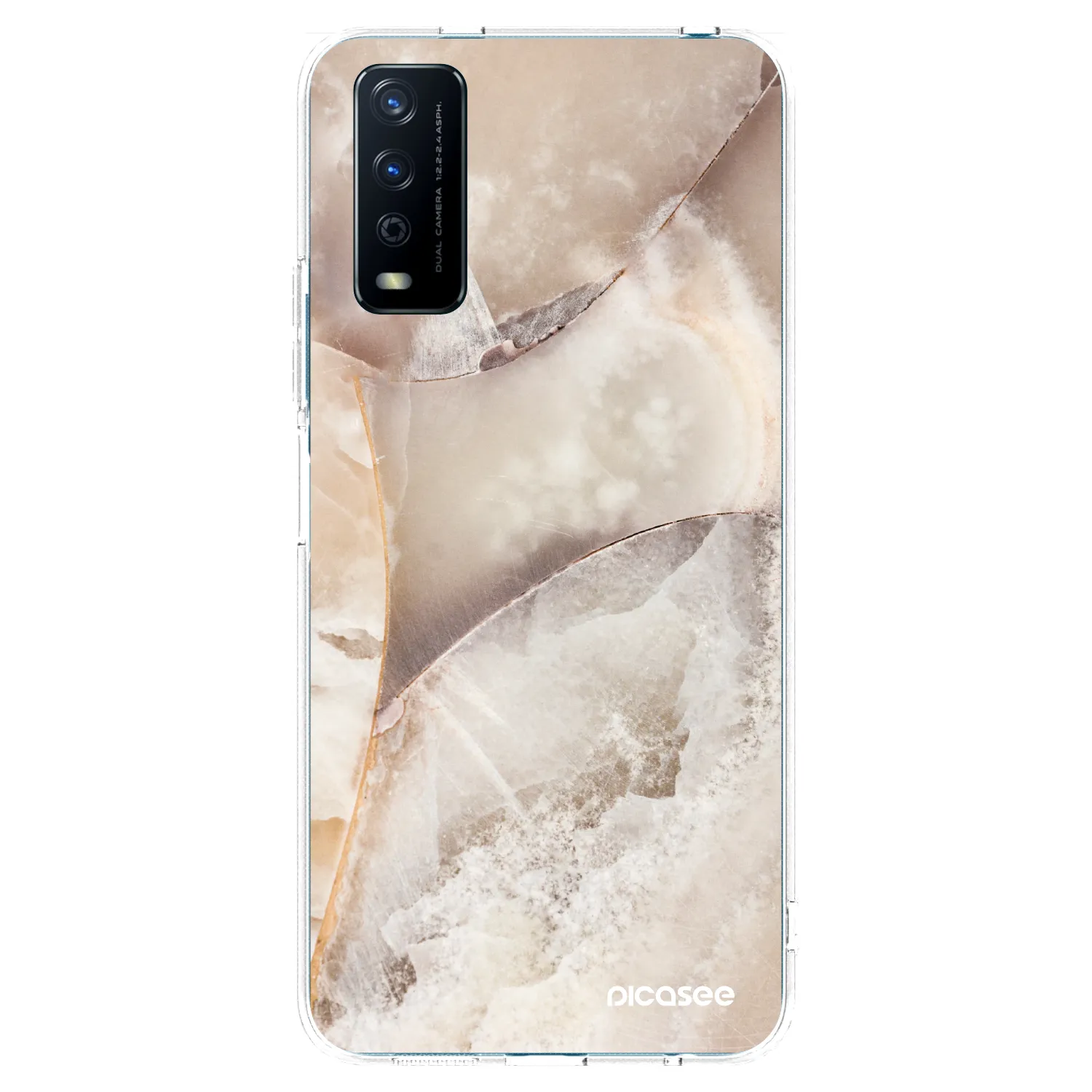 Picasee silikonski prozorni ovitek za Vivo Y11s - Cream marble
