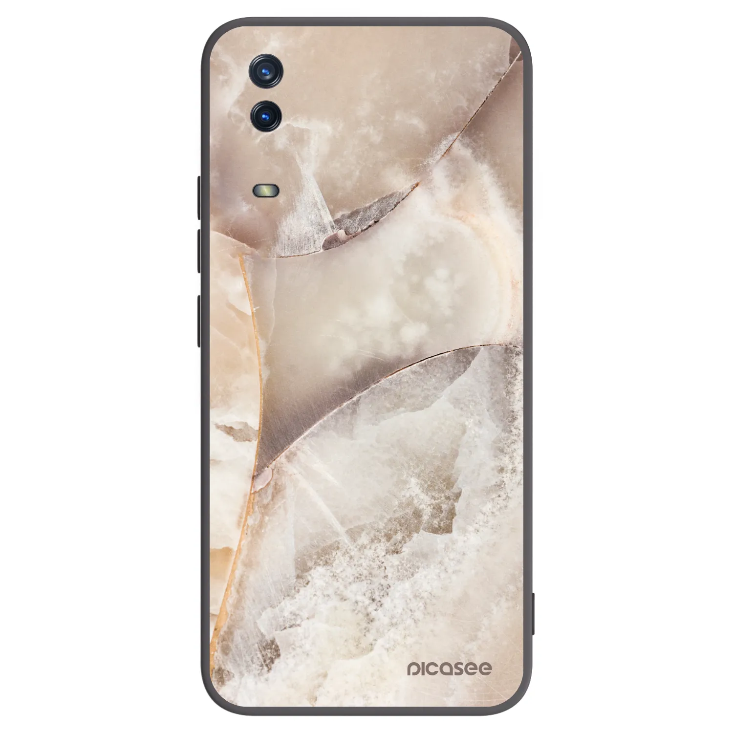 Picasee silikonski črni ovitek za Vivo Y11s - Cream marble