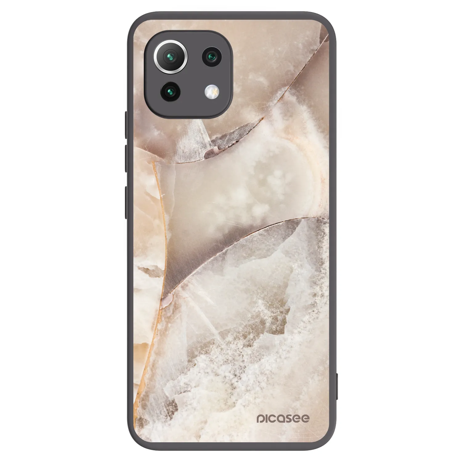 Picasee silikonski črni ovitek za Xiaomi 11 Lite 5G NE - Cream marble