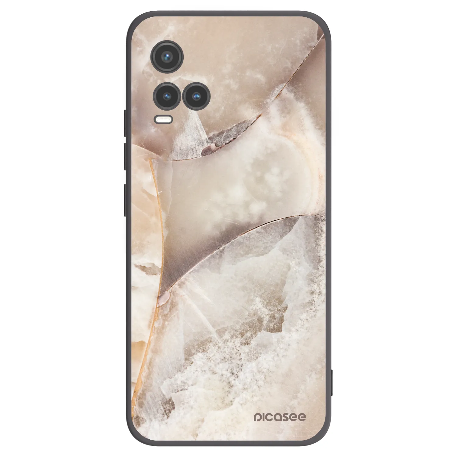 Picasee silikonski črni ovitek za Vivo Y33s - Cream marble