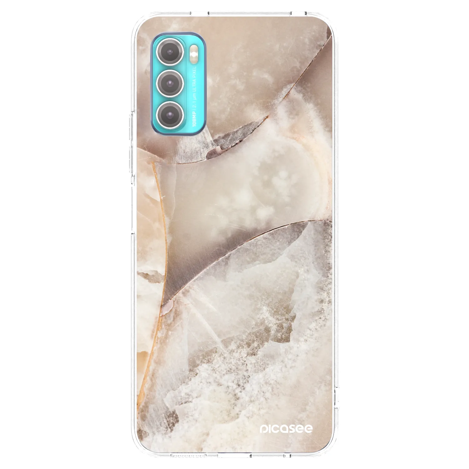Picasee silikonski prozorni ovitek za Motorola Moto G60 - Cream marble