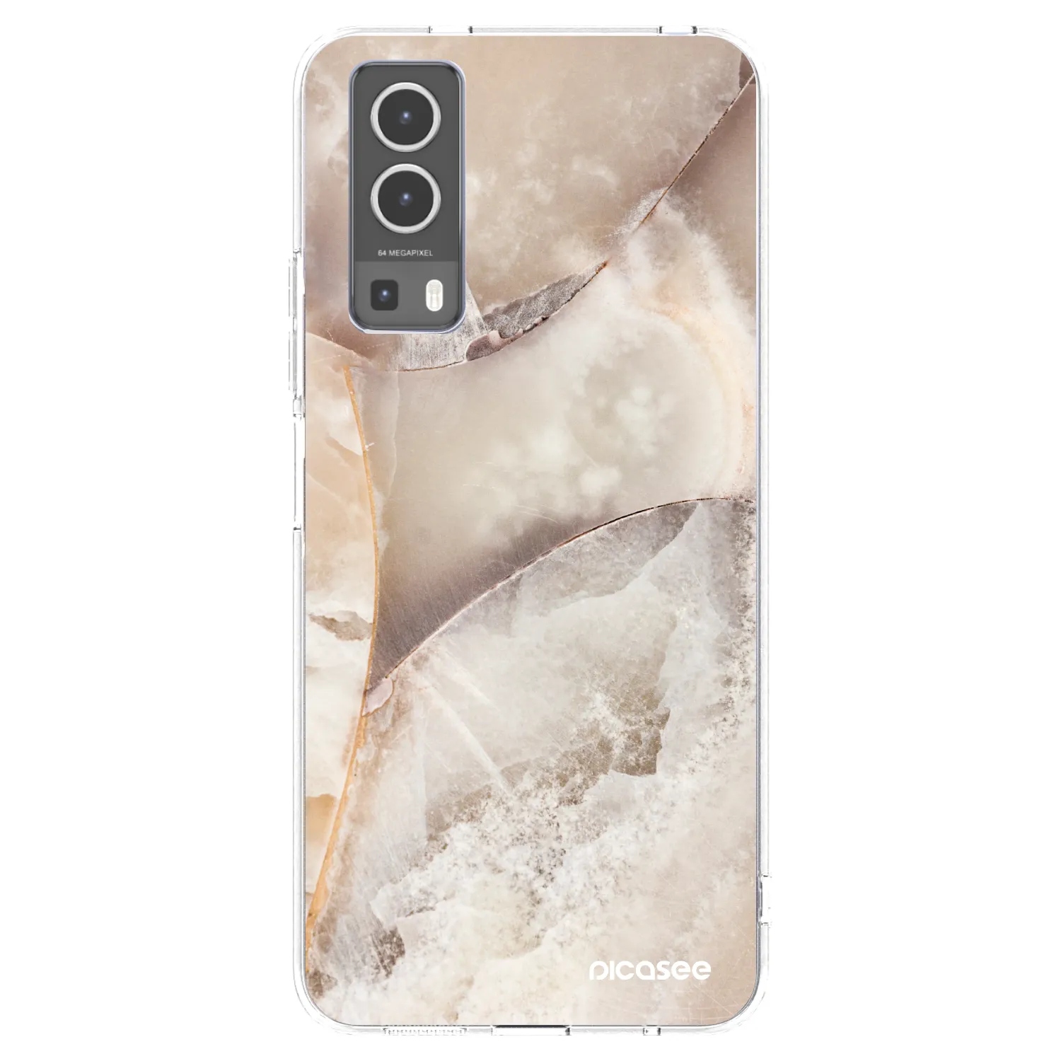 Picasee silikonski prozorni ovitek za Vivo Y72 5G - Cream marble