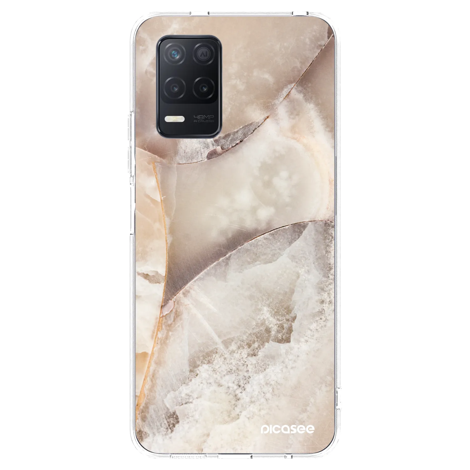 Picasee silikonski prozorni ovitek za Realme 8 5G - Cream marble