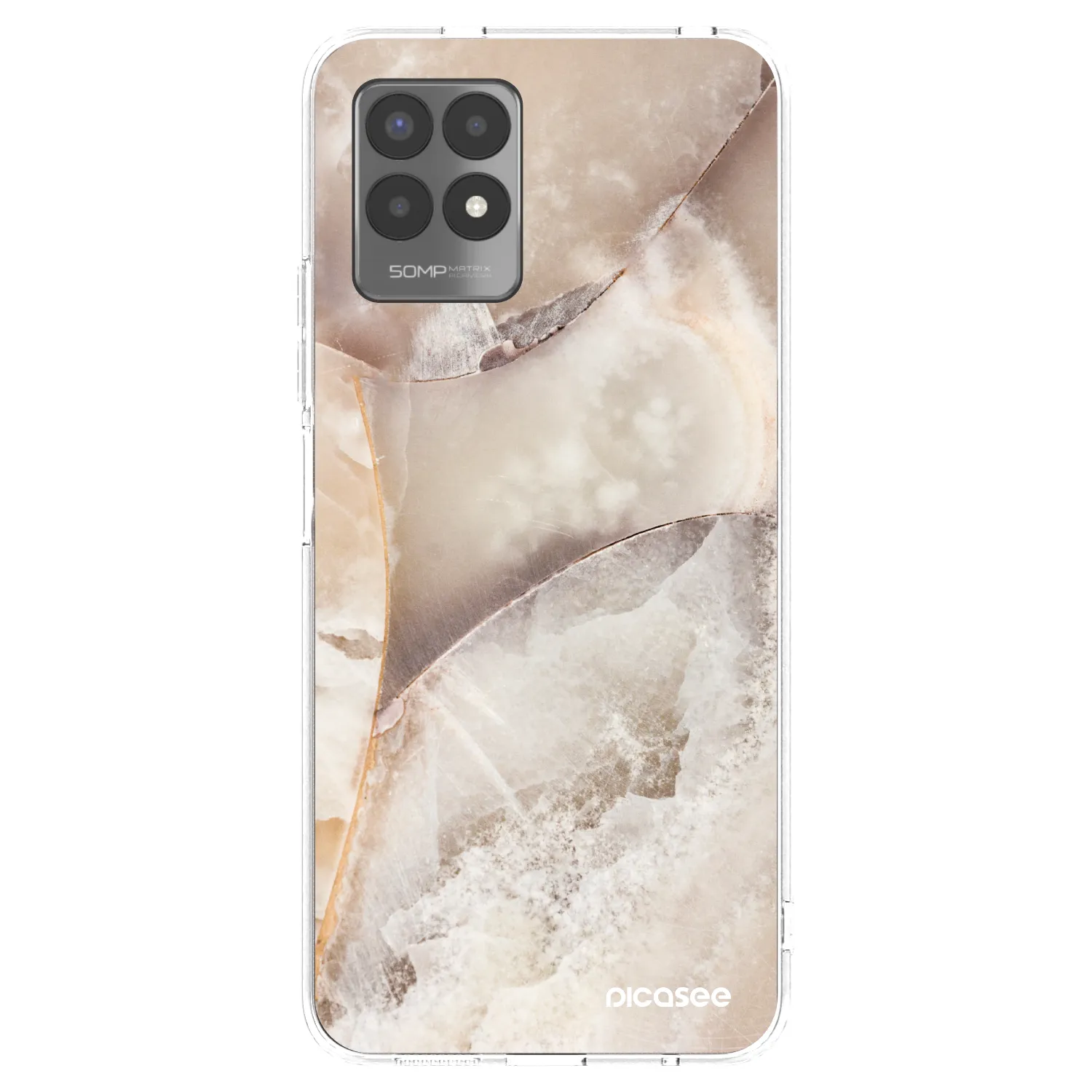 Picasee silikonski prozorni ovitek za Realme 8i - Cream marble