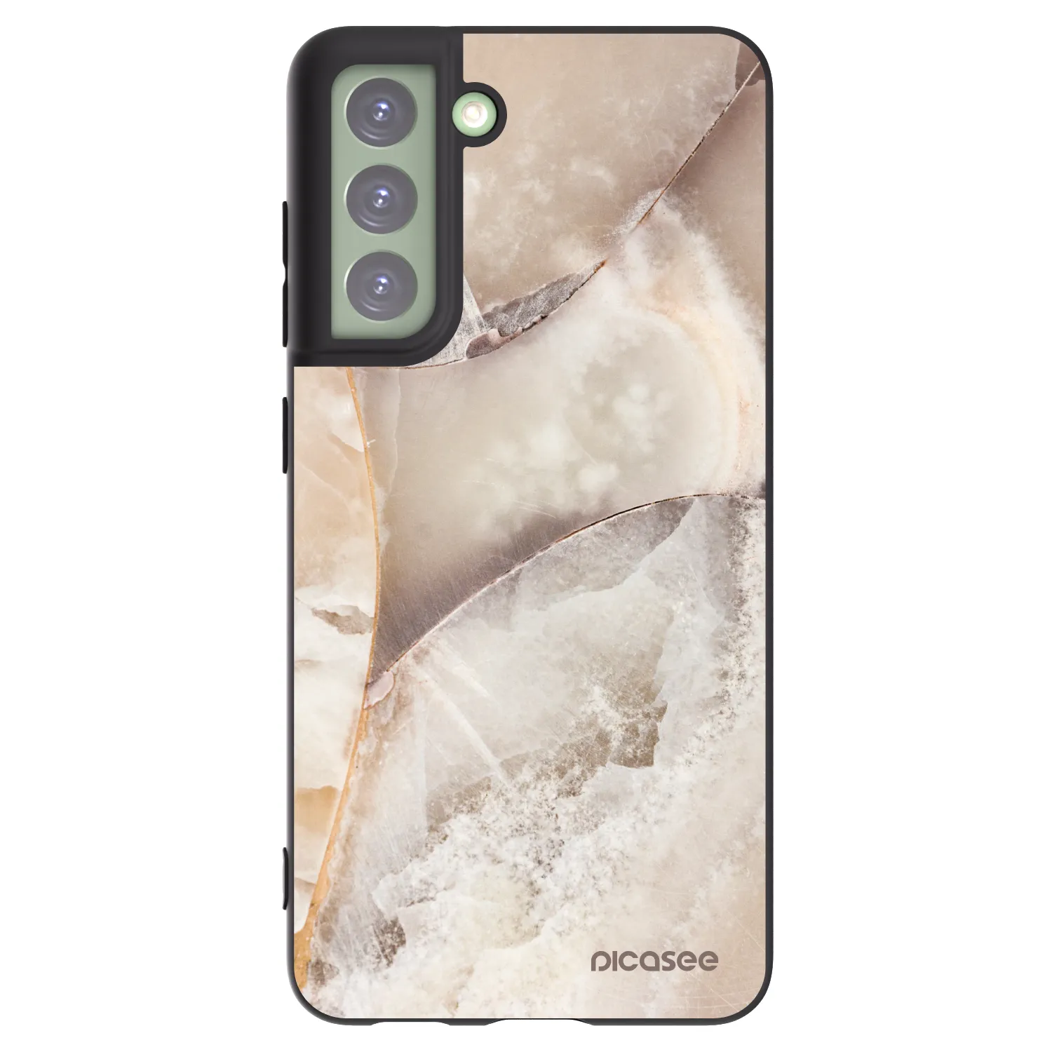 Picasee silikonski črni ovitek za Samsung Galaxy S21 FE 5G - Cream marble