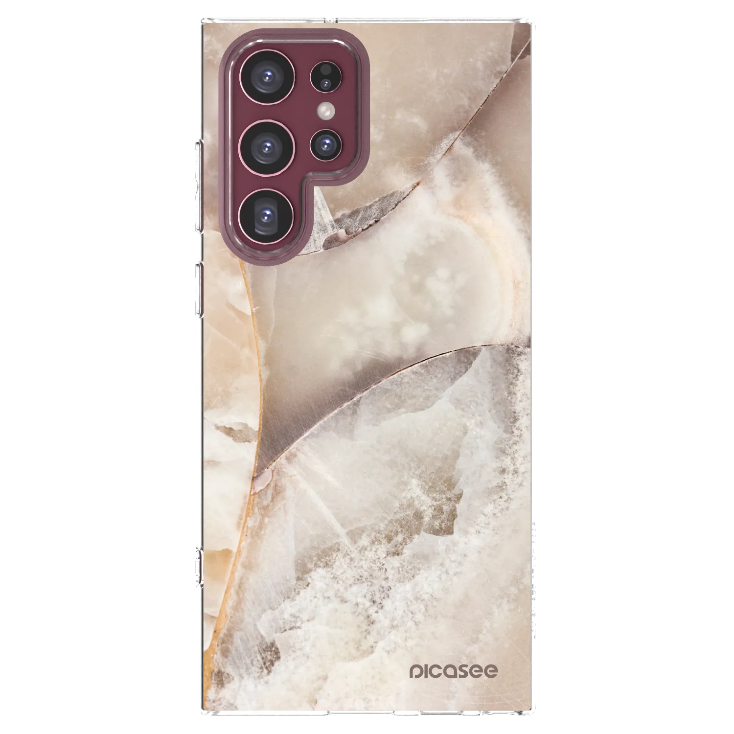 Picasee silikonski prozorni ovitek za Samsung Galaxy S22 Ultra 5G - Cream marble