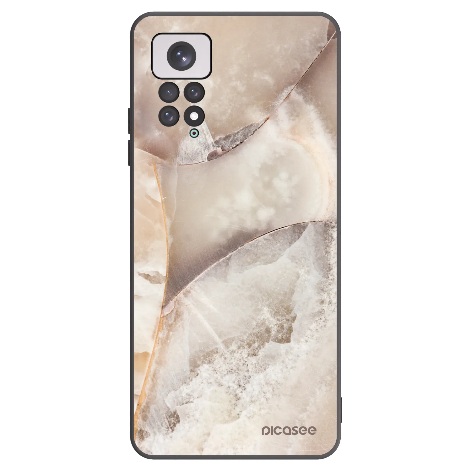 Picasee silikonski črni ovitek za Xiaomi Redmi Note 11 - Cream marble