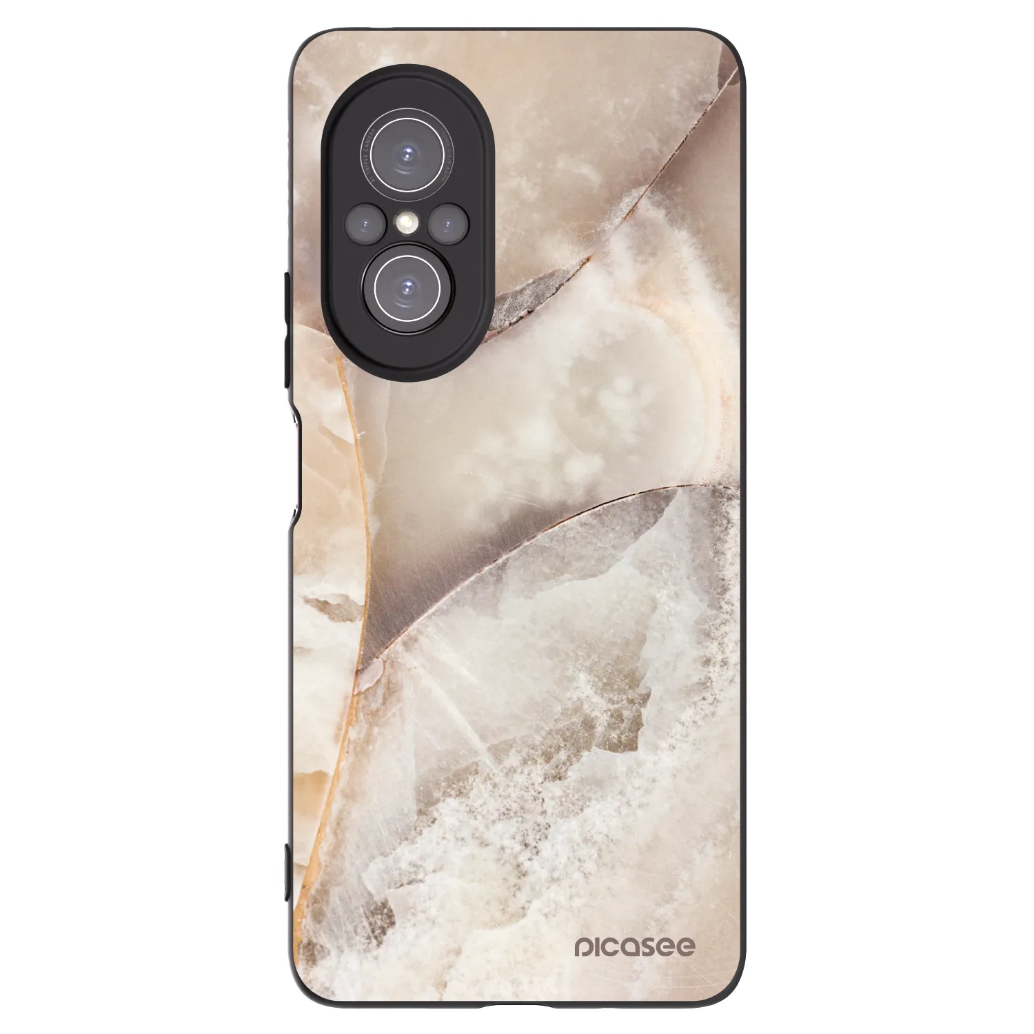 Picasee silikonski črni ovitek za Huawei Nova 9 SE - Cream marble