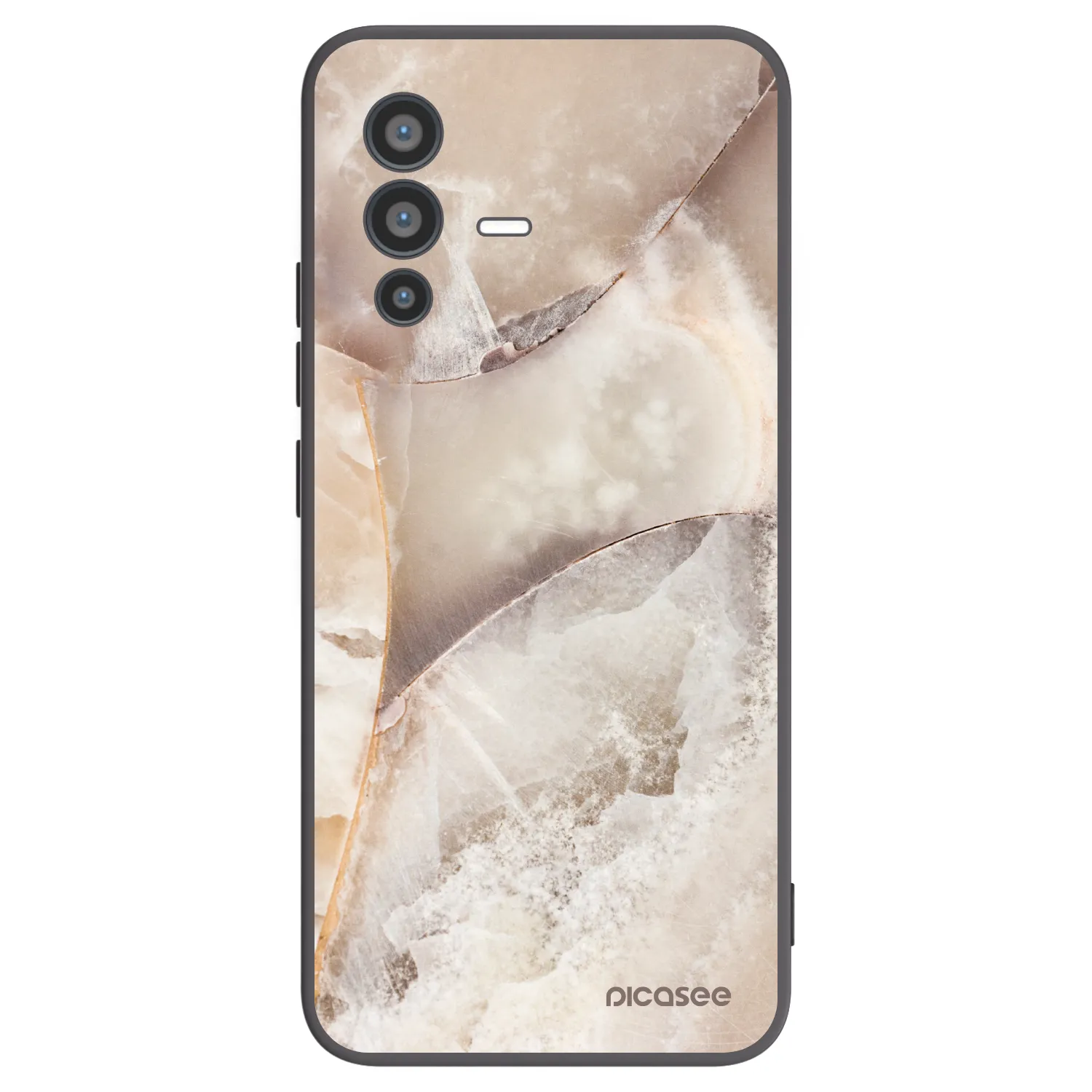 Picasee silikonski črni ovitek za Vivo V23 5G - Cream marble