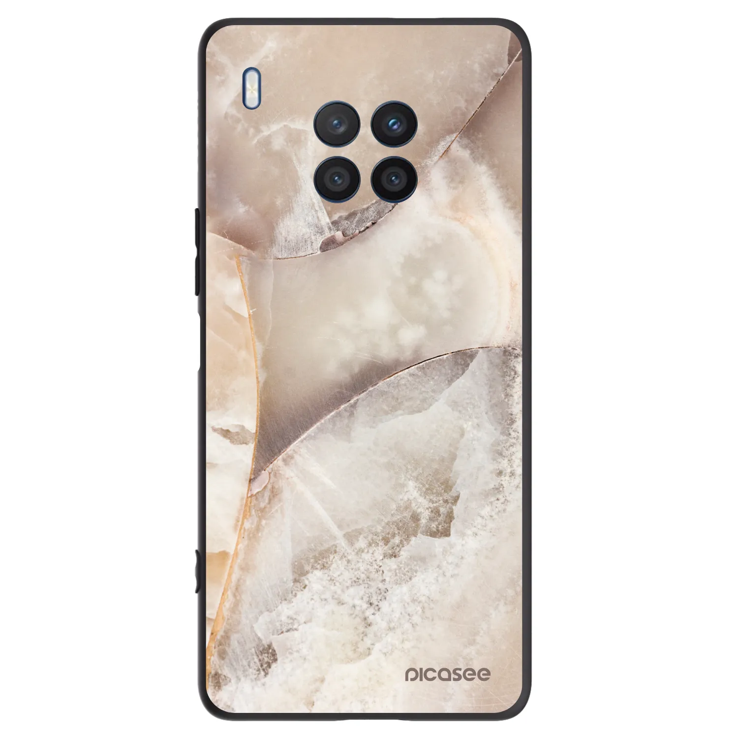 Picasee silikonski črni ovitek za Honor 50 Lite - Cream marble