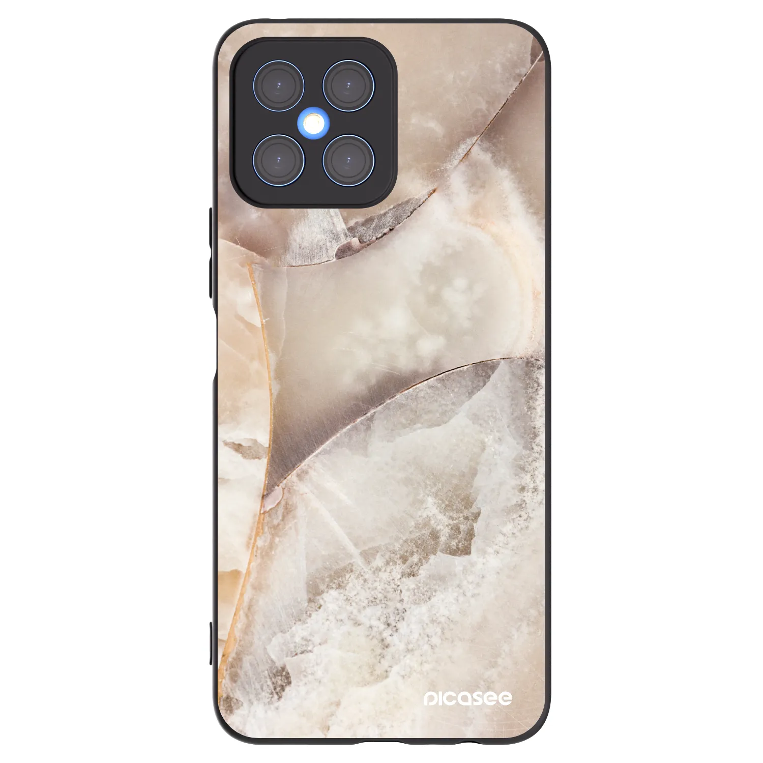Picasee silikonski črni ovitek za Honor X8 4G - Cream marble