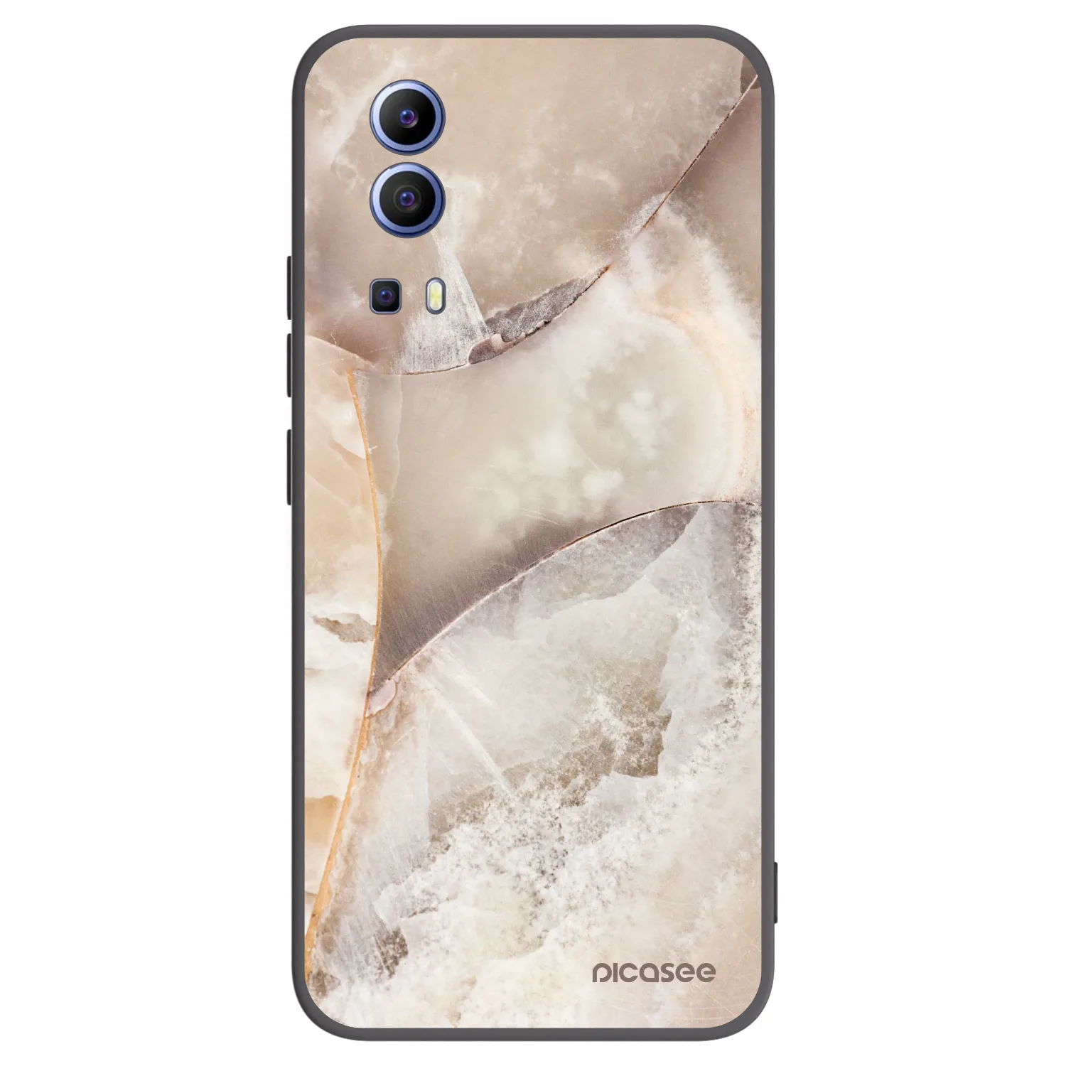 Picasee silikonski črni ovitek za Vivo Y52 5G - Cream marble
