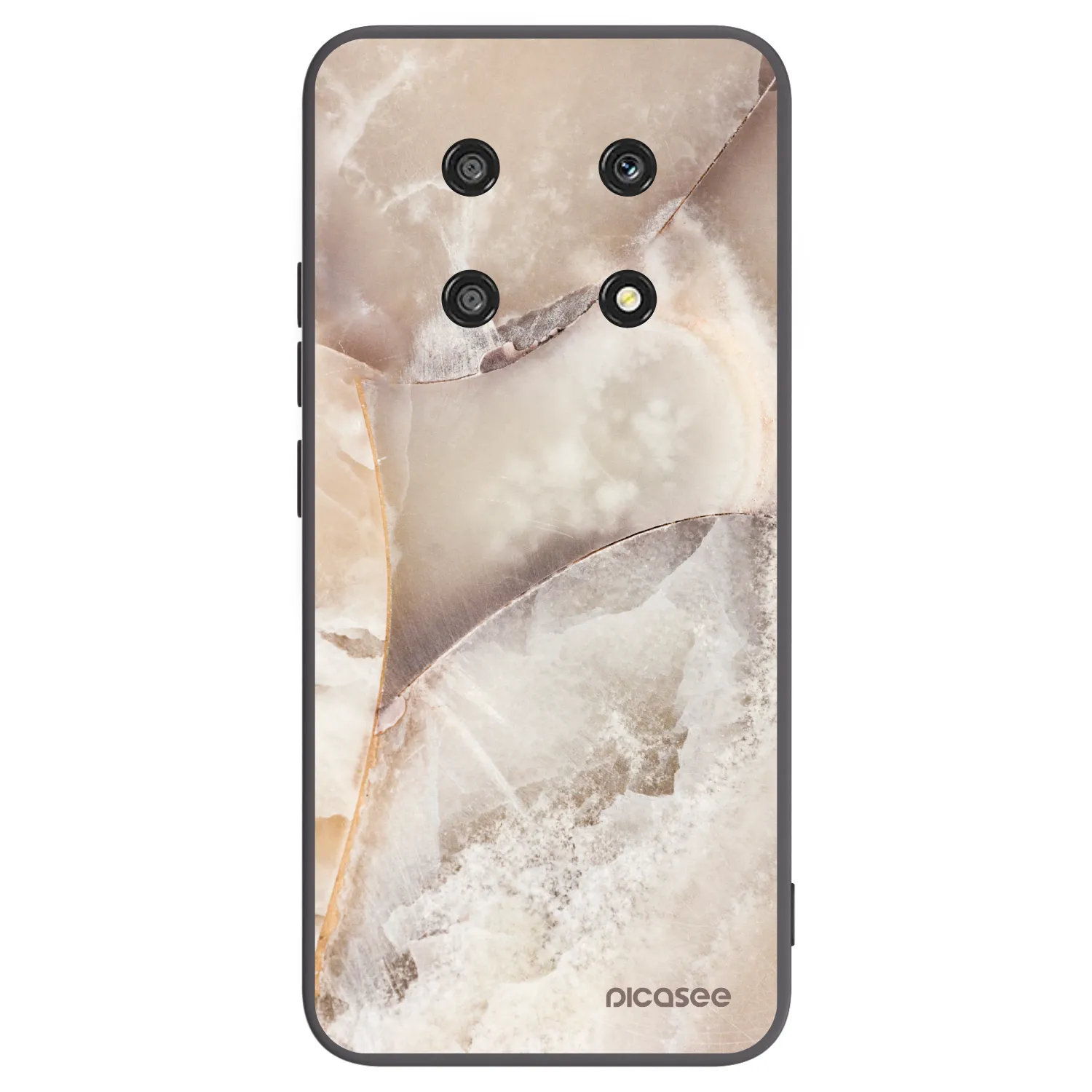 Picasee silikonski črni ovitek za Honor Magic4 Lite 5G - Cream marble