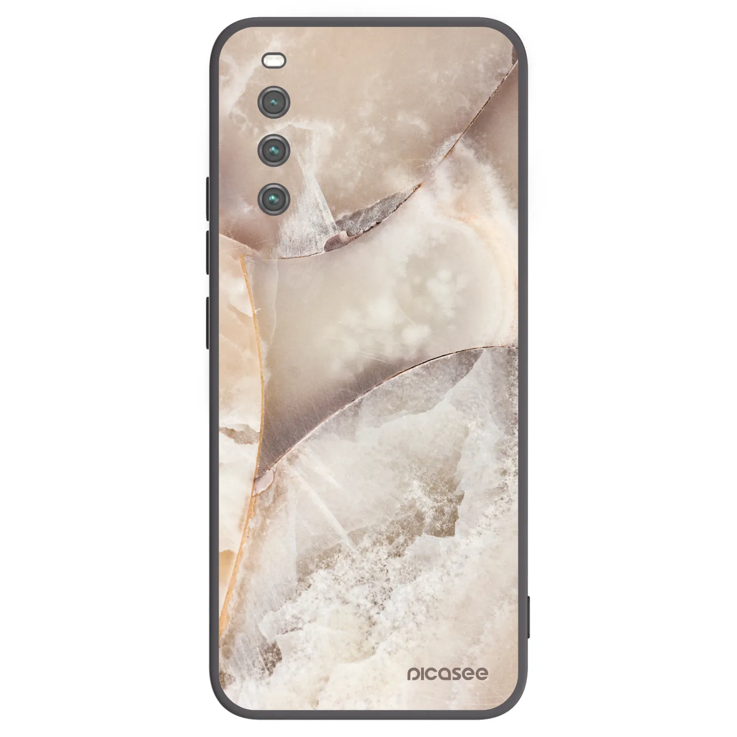 Picasee silikonski črni ovitek za Sony Xperia 10 IV 5G - Cream marble