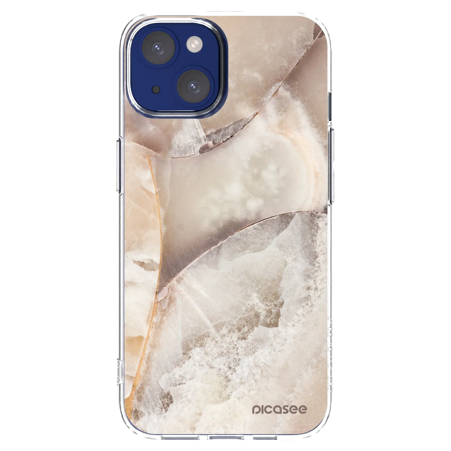 Picasee silikonski prozorni ovitek za Apple iPhone 14 - Cream marble