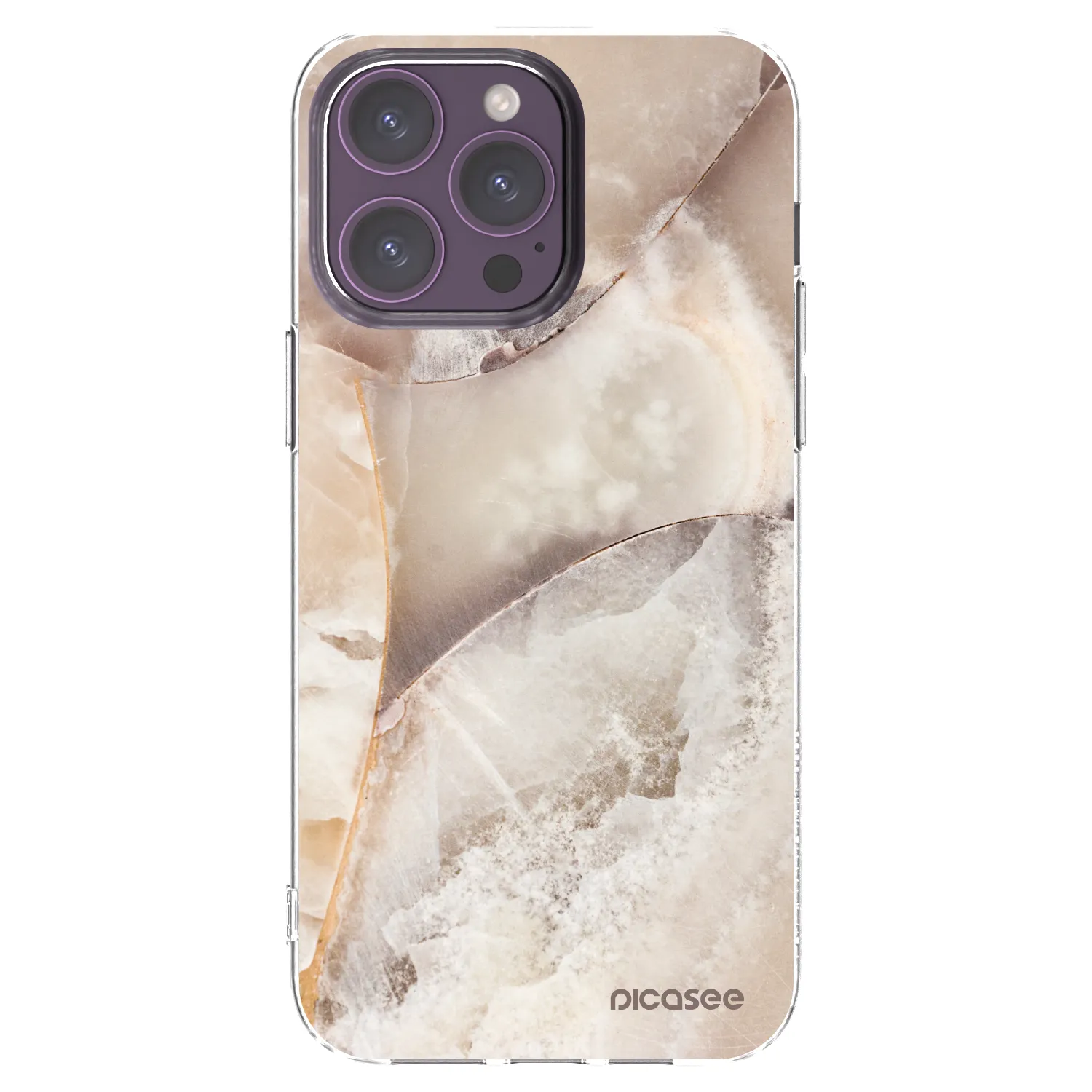 Picasee silikonski prozorni ovitek za Apple iPhone 14 Pro Max - Cream marble