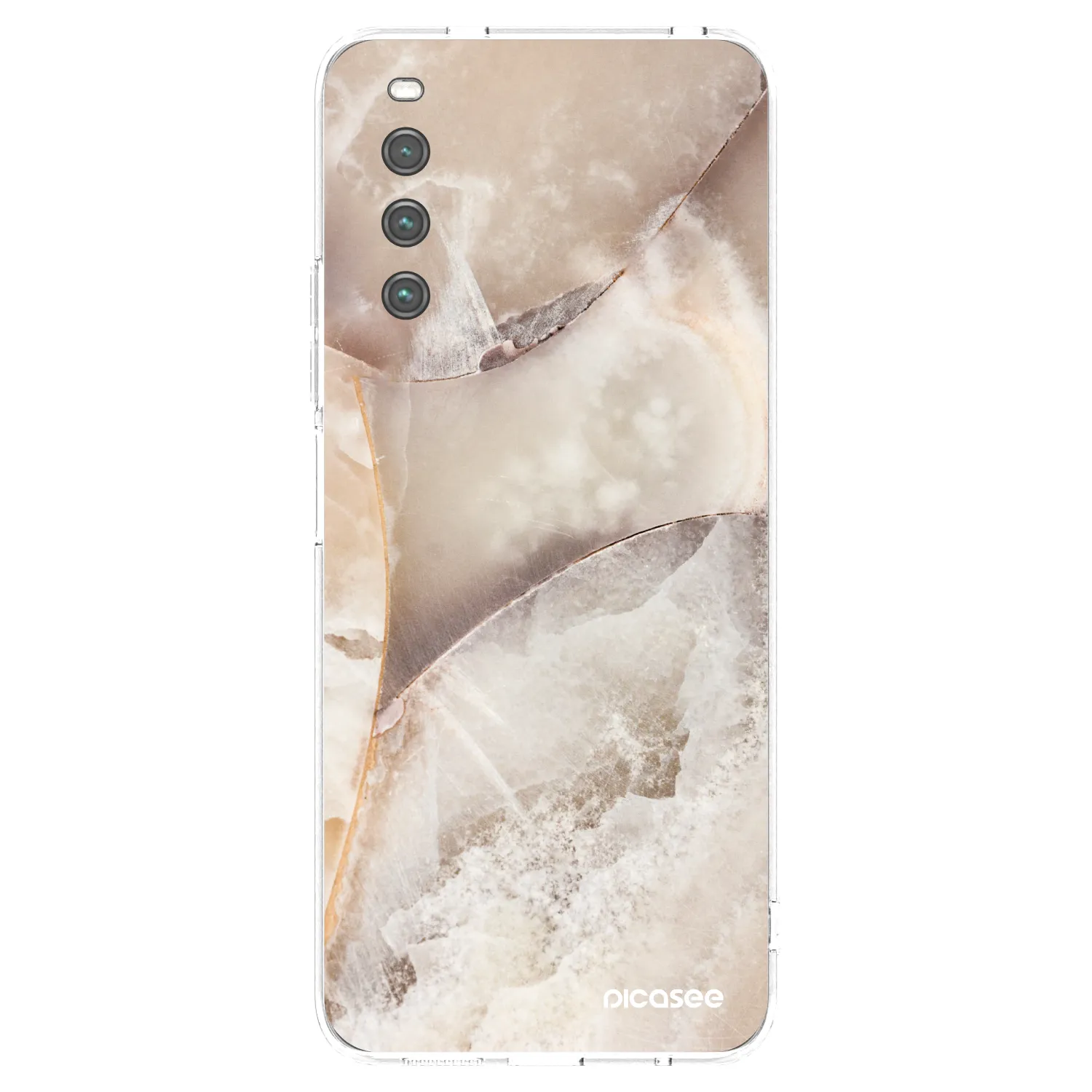 Picasee silikonski prozorni ovitek za Sony Xperia 10 IV 5G - Cream marble