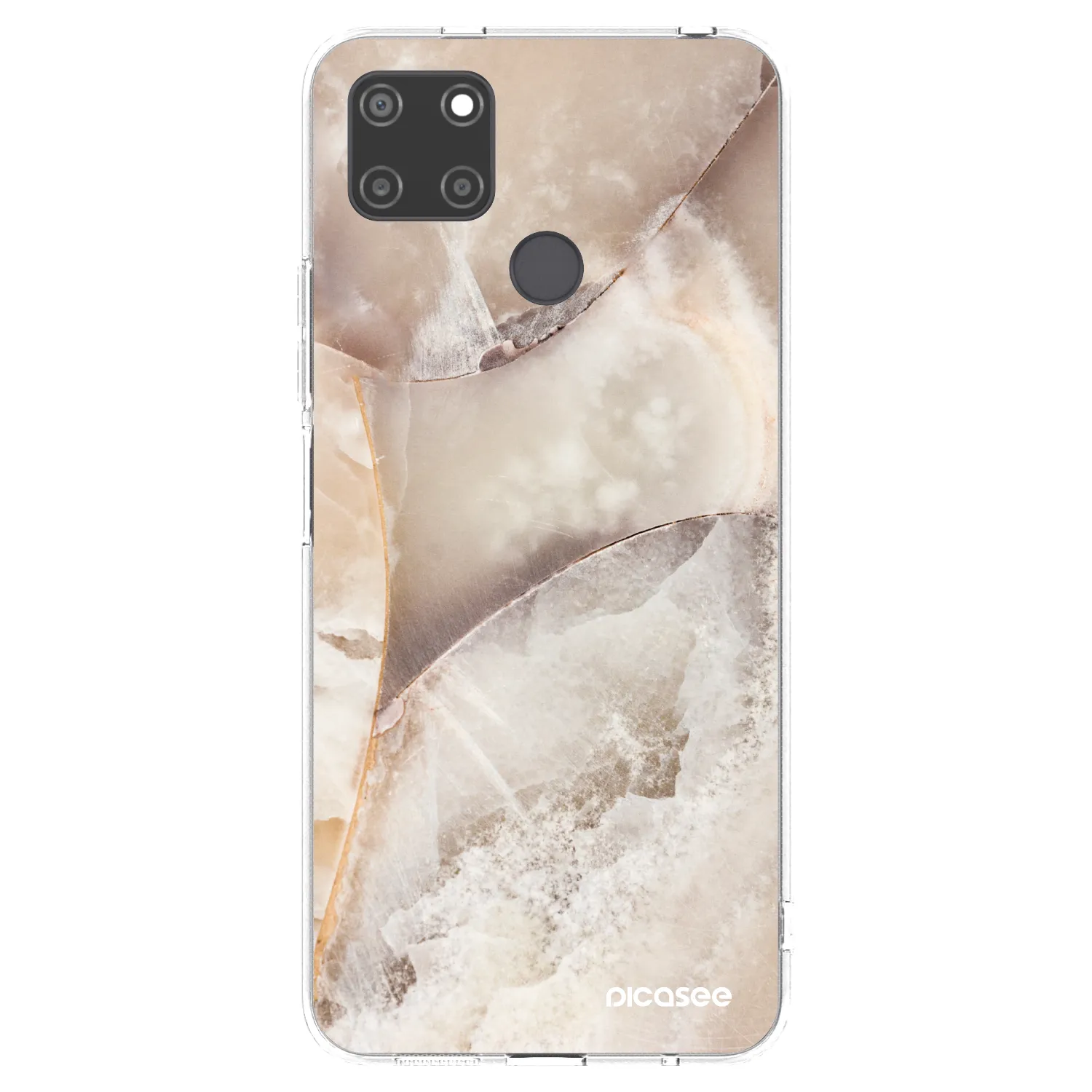 Picasee silikonski prozorni ovitek za Realme C21Y - Cream marble