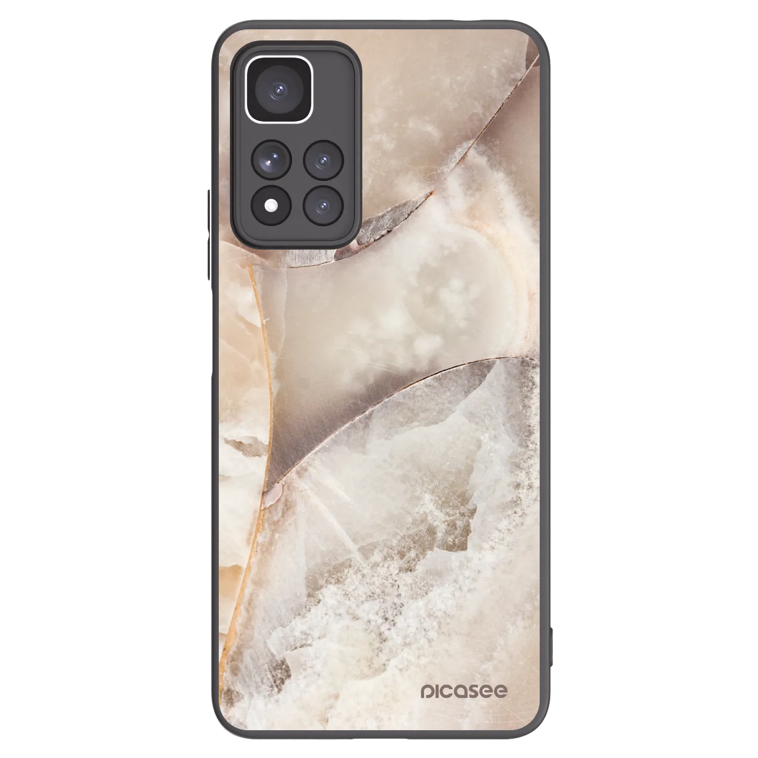 Picasee silikonski črni ovitek za Xiaomi Redmi Note 11 Pro+ 5G - Cream marble