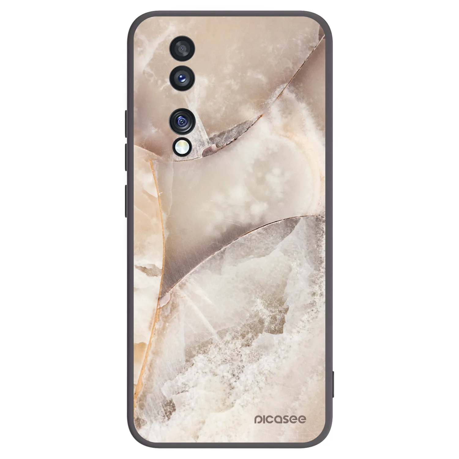 Picasee silikonski črni ovitek za Honor 70 - Cream marble