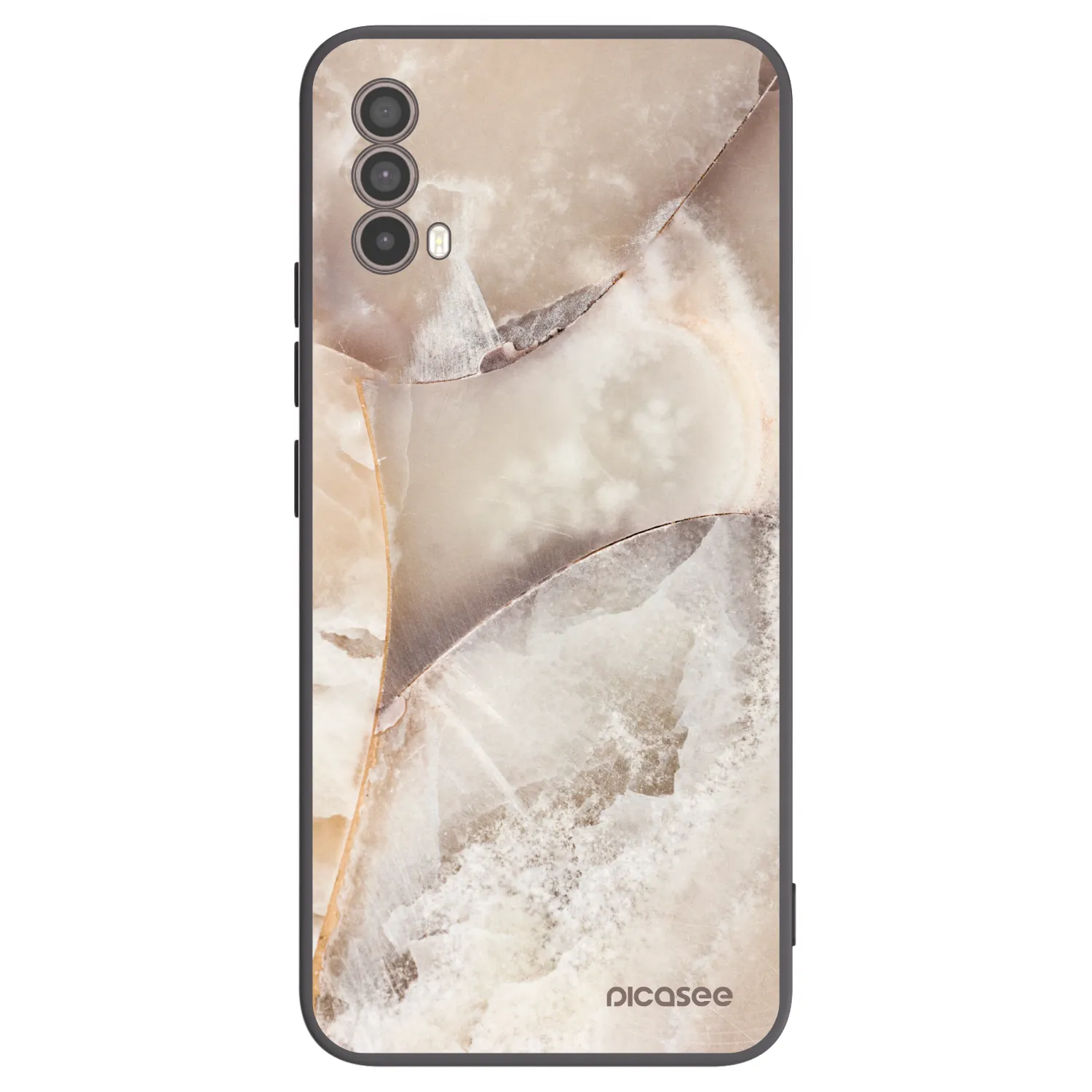 Picasee silikonski črni ovitek za Motorola Moto E40 - Cream marble