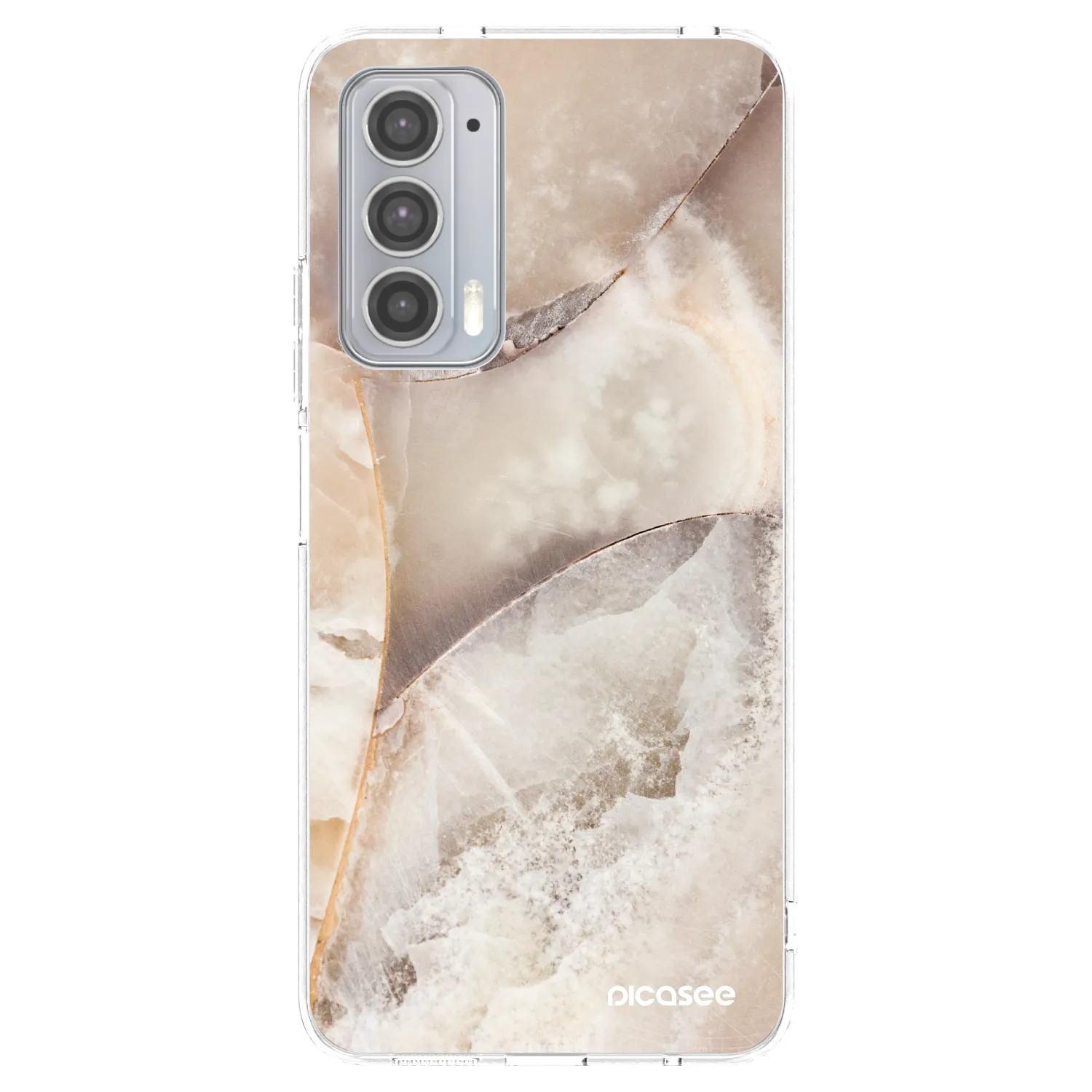 Picasee silikonski prozorni ovitek za Motorola Edge 20 - Cream marble