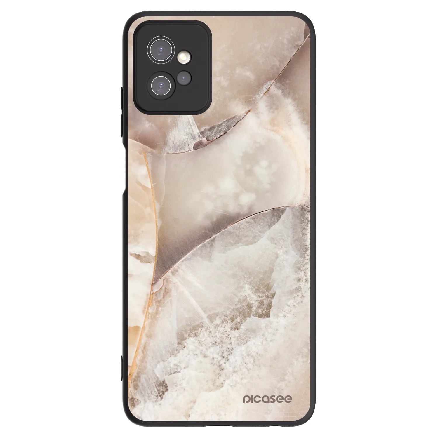 Picasee silikonski črni ovitek za Motorola Moto G32 - Cream marble