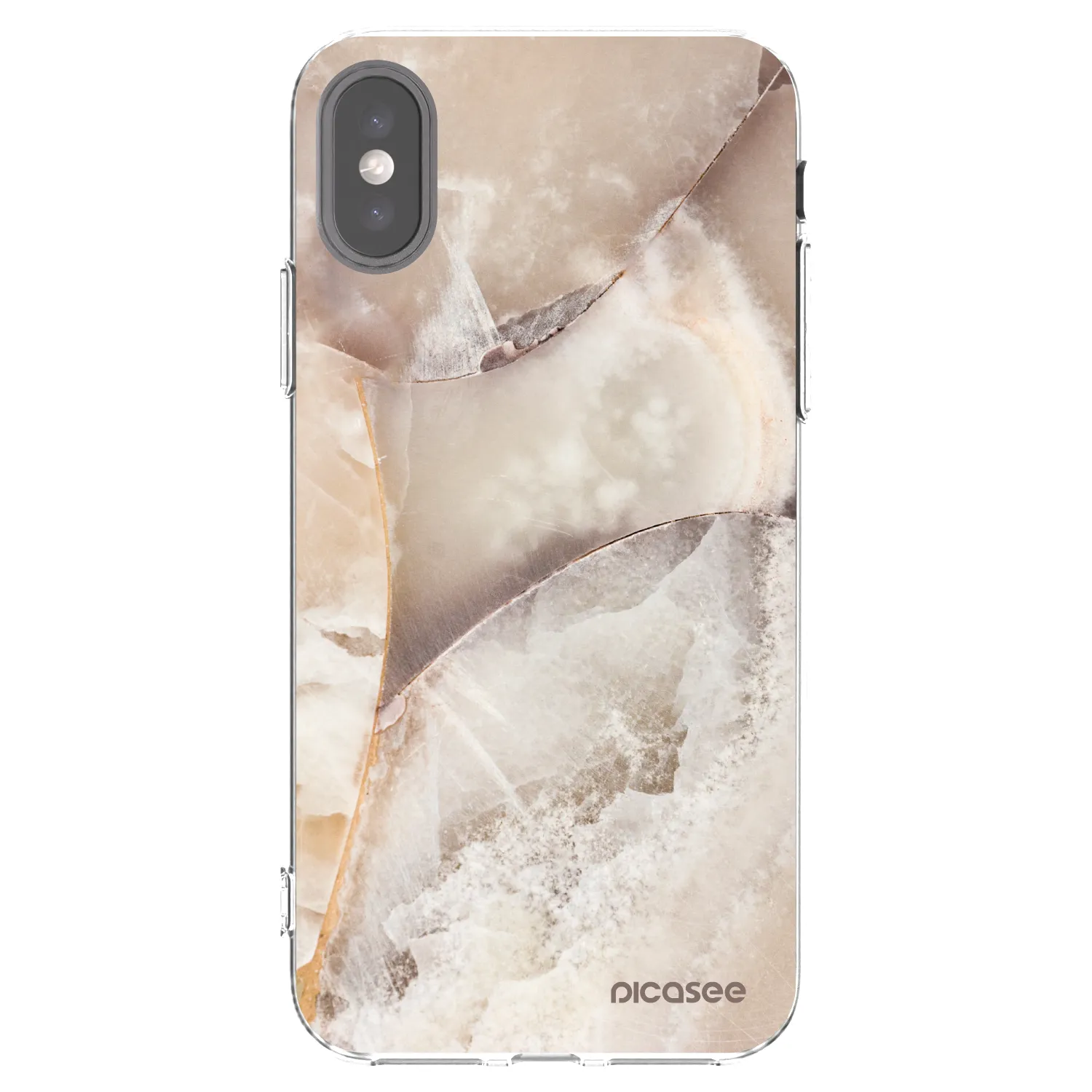 Picasee silikonski prozorni ovitek za Apple iPhone X/XS - Cream marble