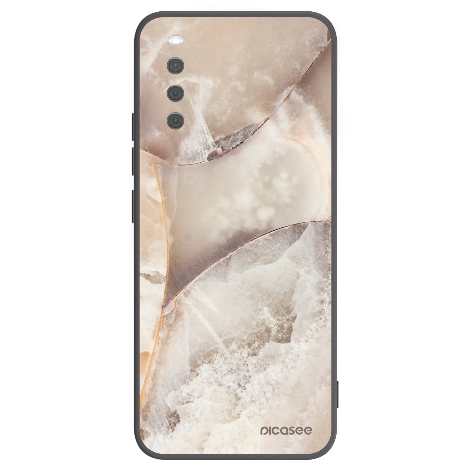 Picasee silikonski črni ovitek za Sony Xperia 10 III - Cream marble