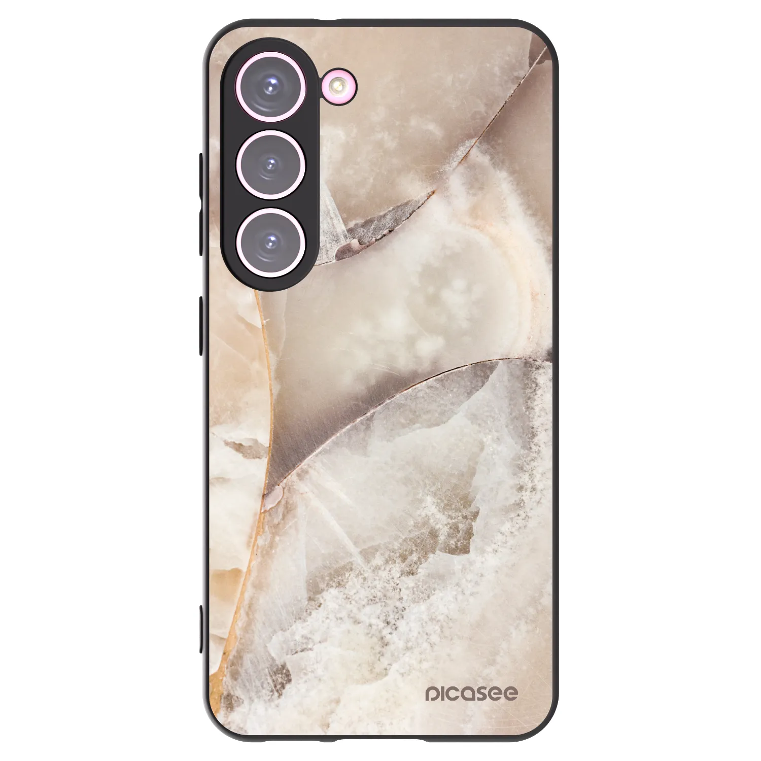 Picasee silikonski črni ovitek za Samsung Galaxy S23 5G - Cream marble