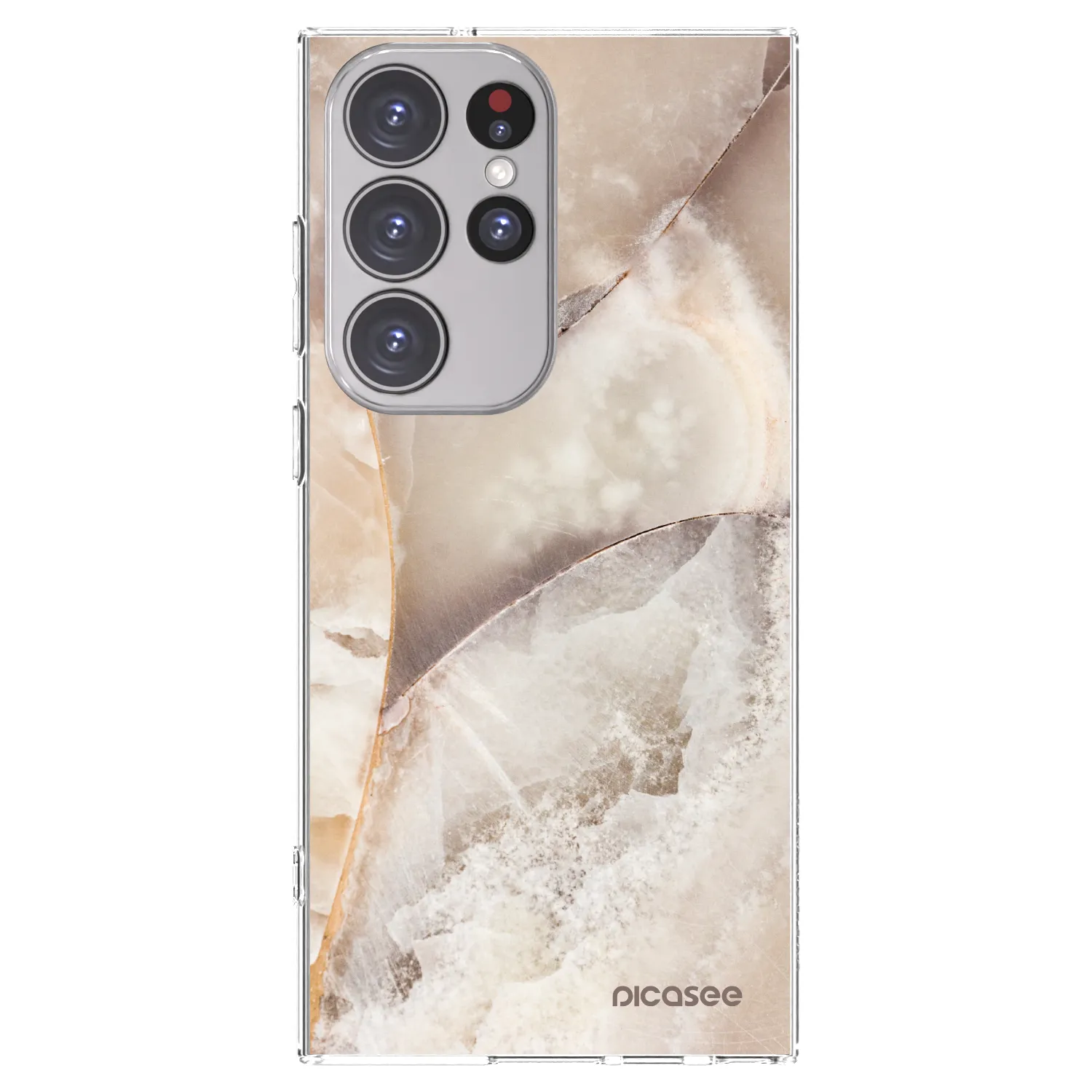 Picasee silikonski prozorni ovitek za Samsung Galaxy S23 Ultra 5G - Cream marble