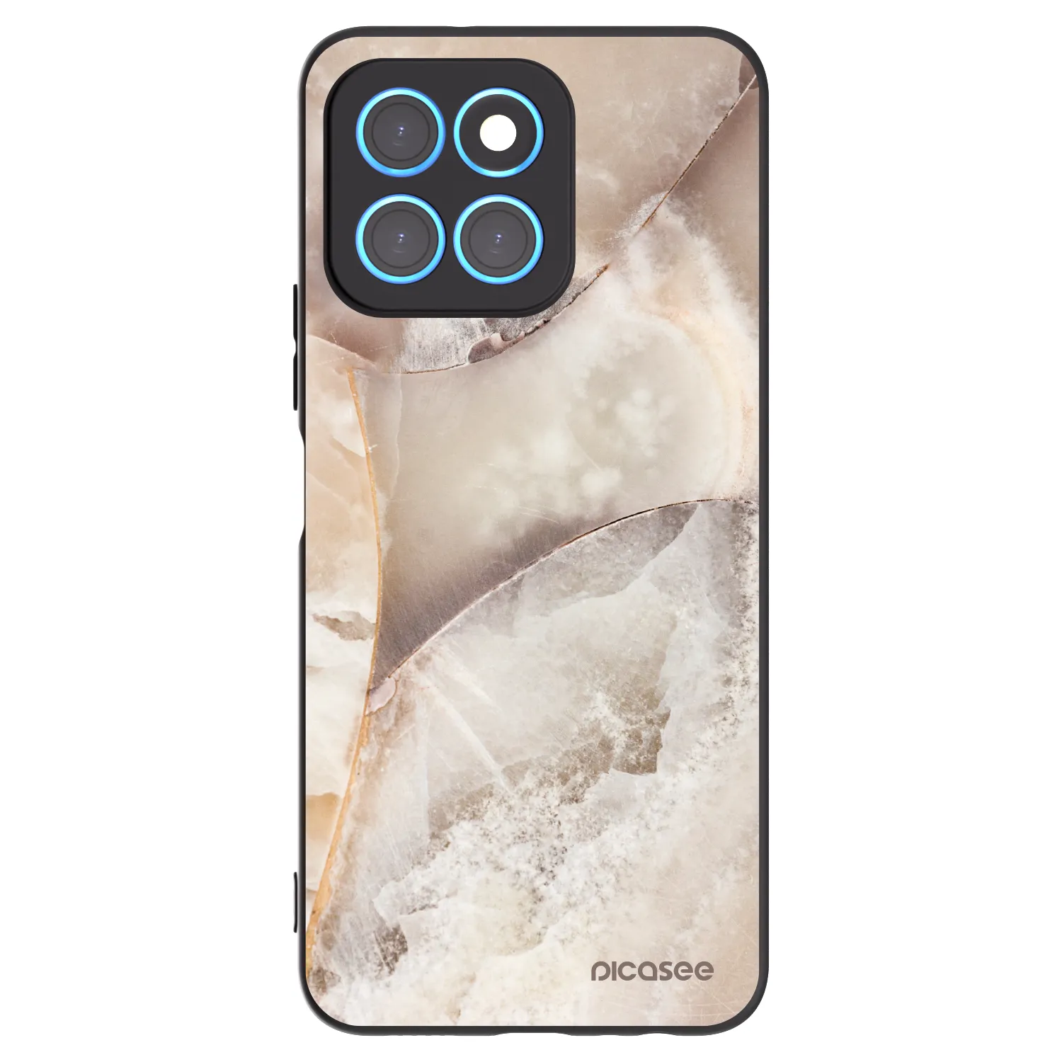 Picasee silikonski črni ovitek za Honor X6 - Cream marble
