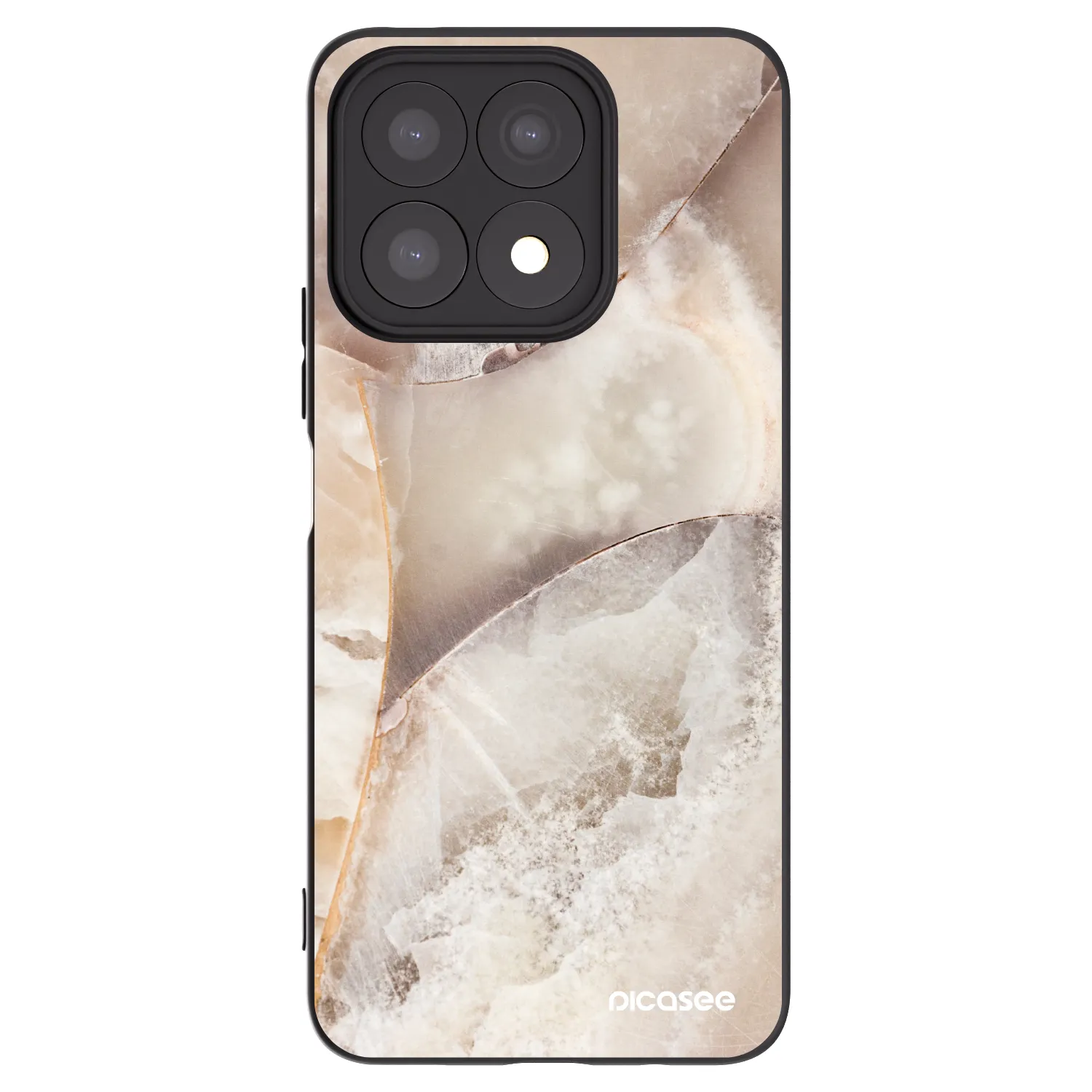 Picasee silikonski črni ovitek za Honor X8a - Cream marble