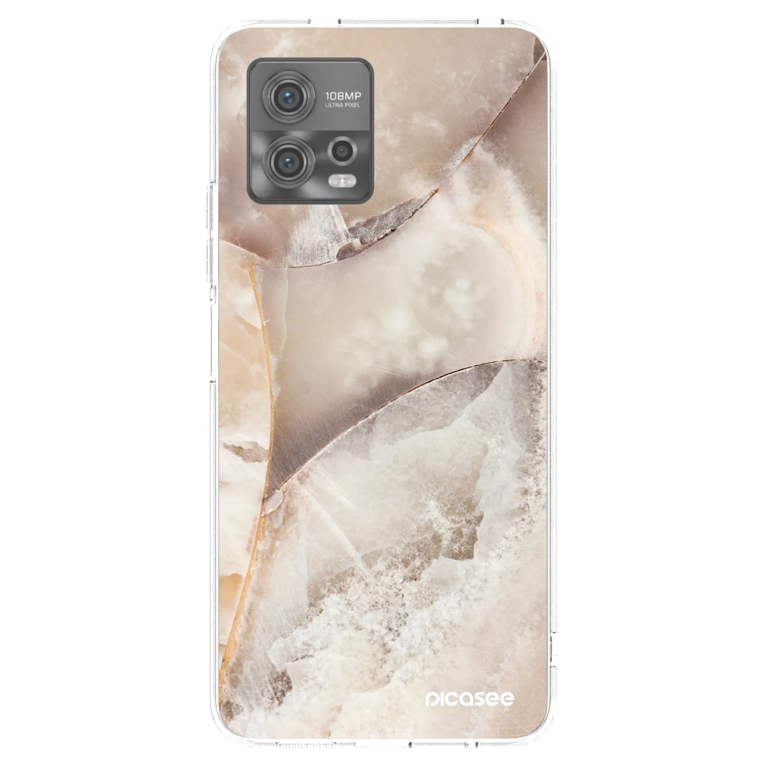 Picasee silikonski prozorni ovitek za Motorola Moto G72 - Cream marble