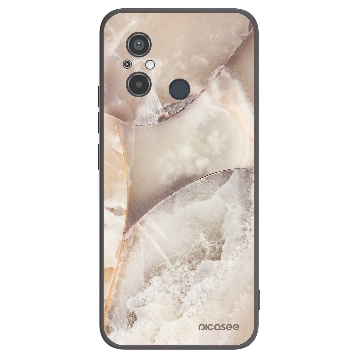 Picasee silikonski črni ovitek za Xiaomi Redmi 12C - Cream marble
