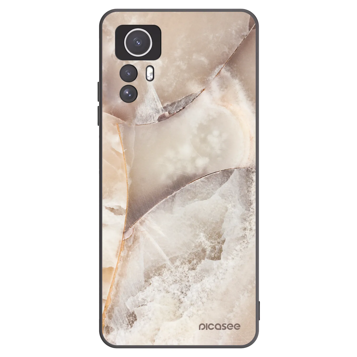Picasee silikonski črni ovitek za Xiaomi Redmi Note 12S - Cream marble