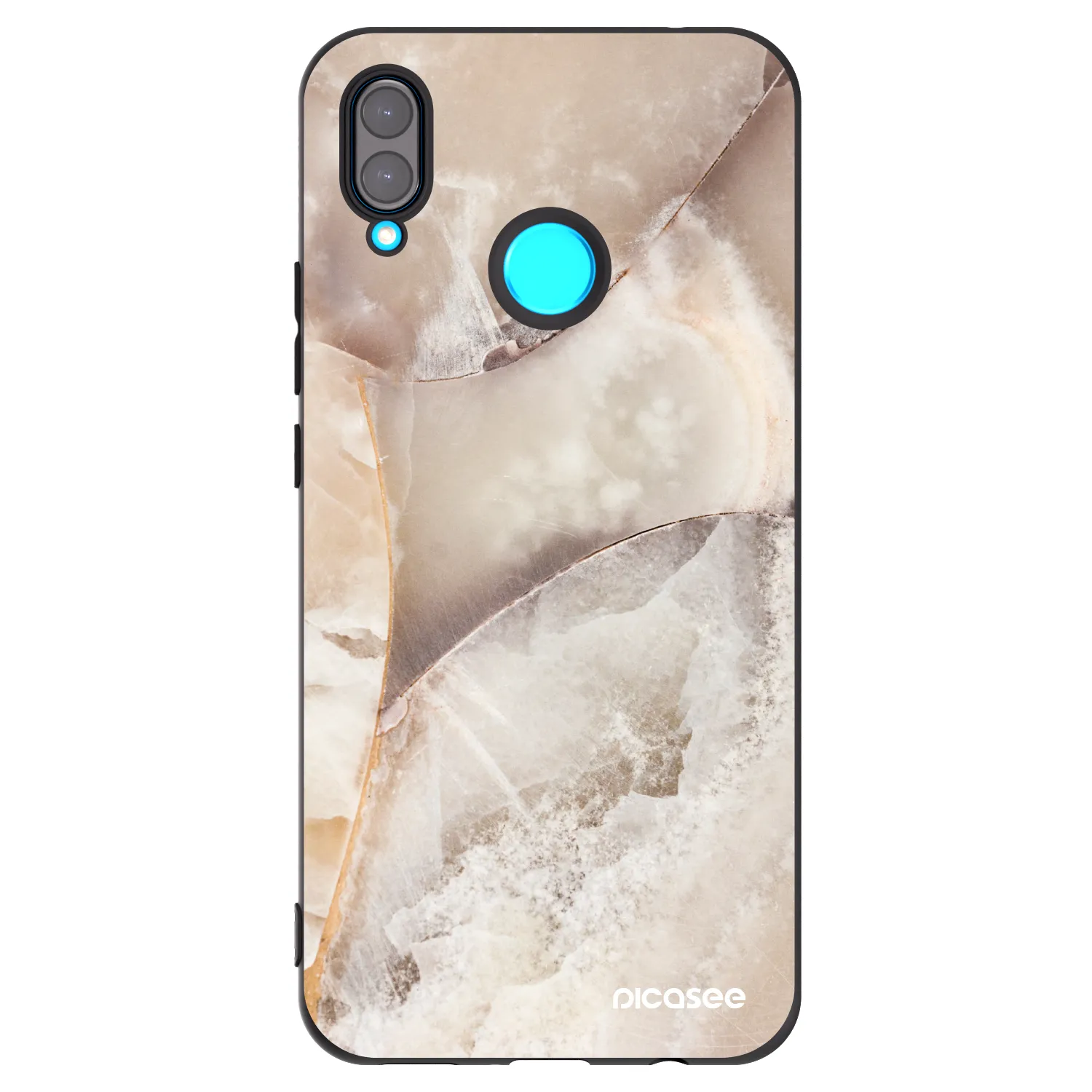 Picasee silikonski črni ovitek za Huawei Nova 3 - Cream marble