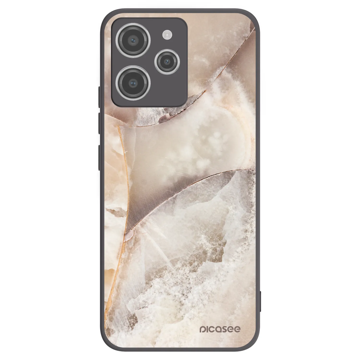 Picasee silikonski črni ovitek za Xiaomi Redmi 12 4G - Cream marble