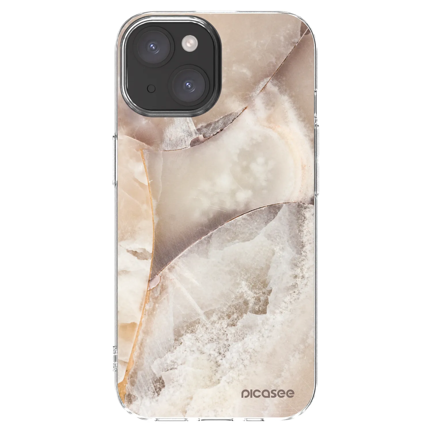 Picasee silikonski prozorni ovitek za Apple iPhone 15 - Cream marble