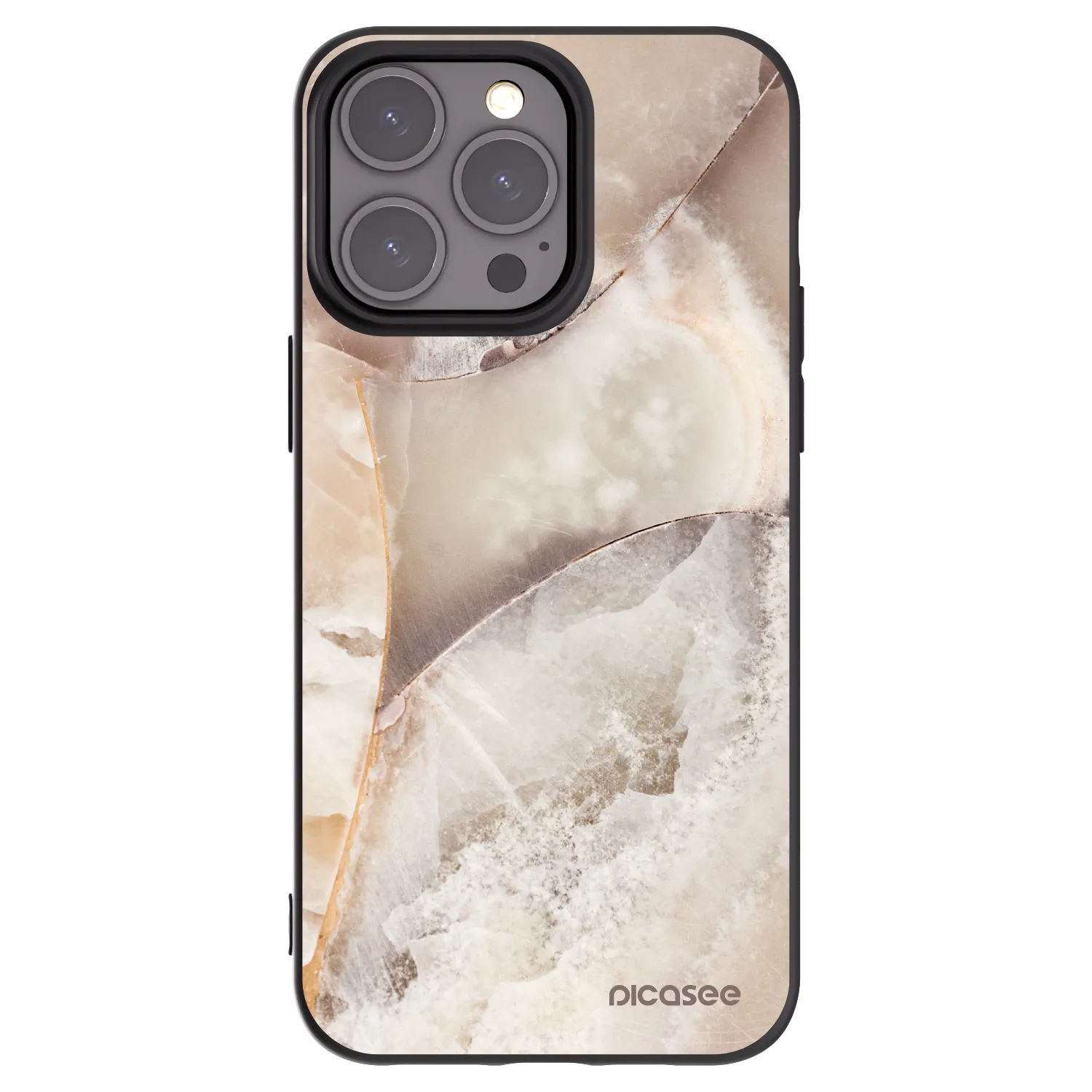 Picasee silikonski črni ovitek za Apple iPhone 15 Pro Max - Cream marble