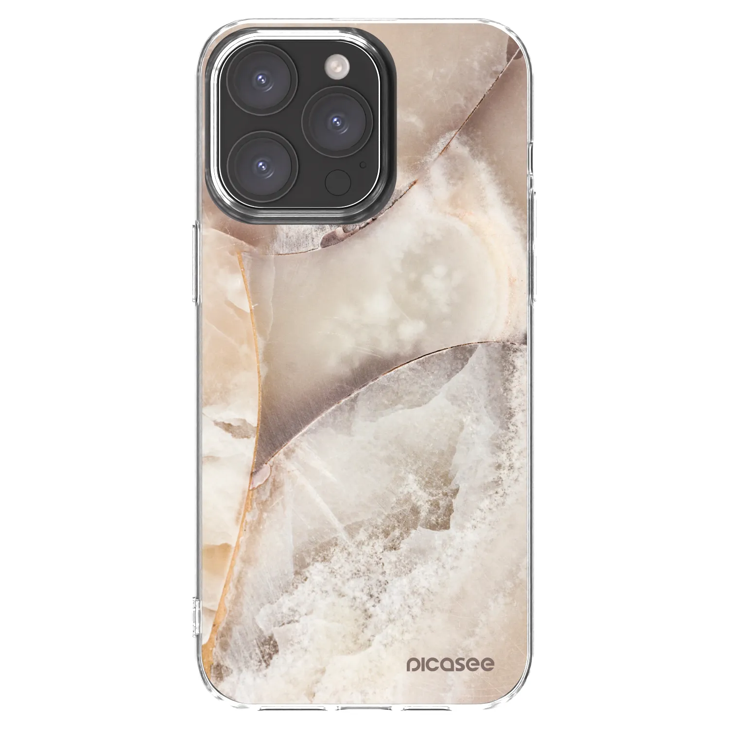 Picasee silikonski prozorni ovitek za Apple iPhone 15 Pro Max - Cream marble