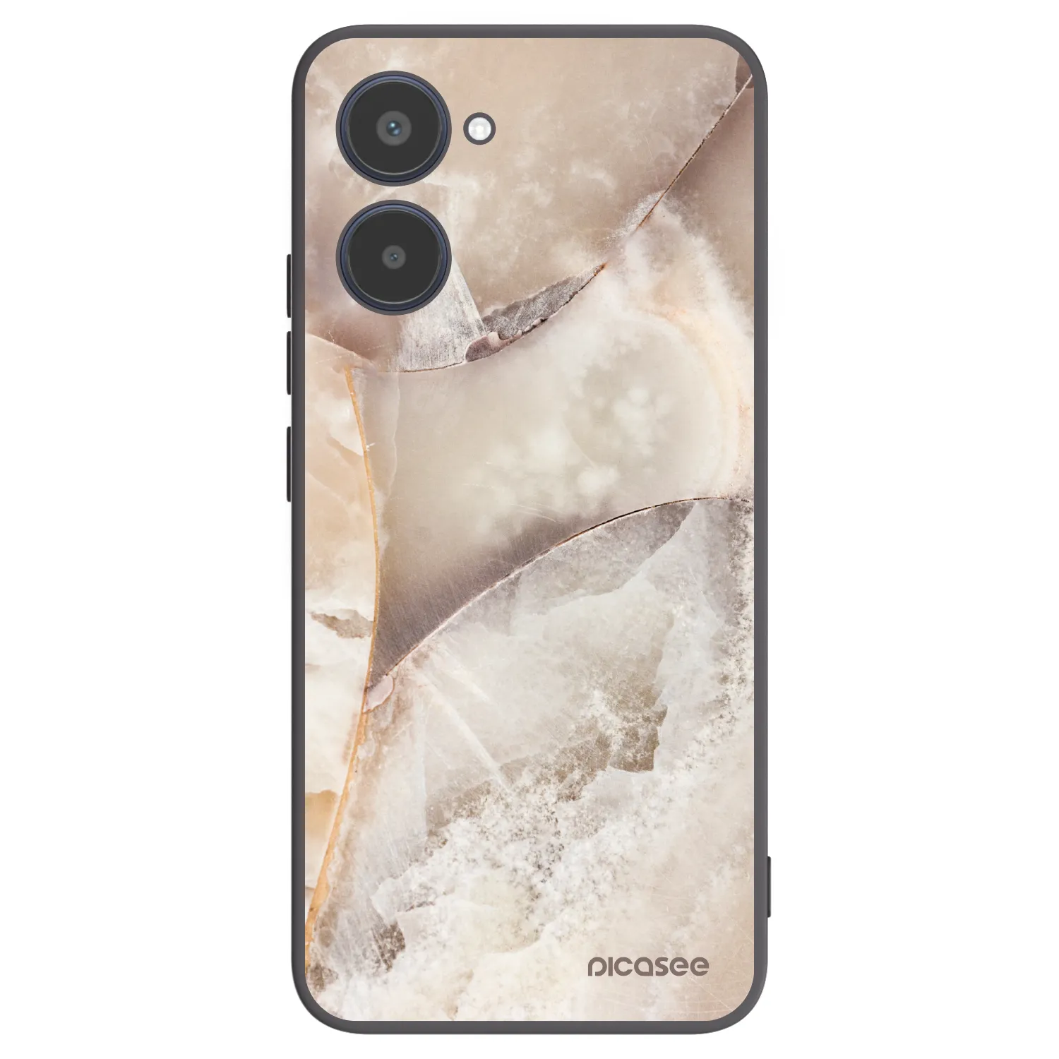 Picasee silikonski črni ovitek za Realme 10 4G - Cream marble