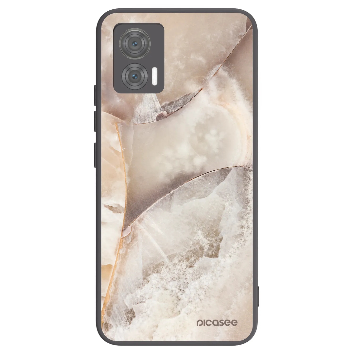Picasee silikonski črni ovitek za Motorola Edge 30 Neo - Cream marble