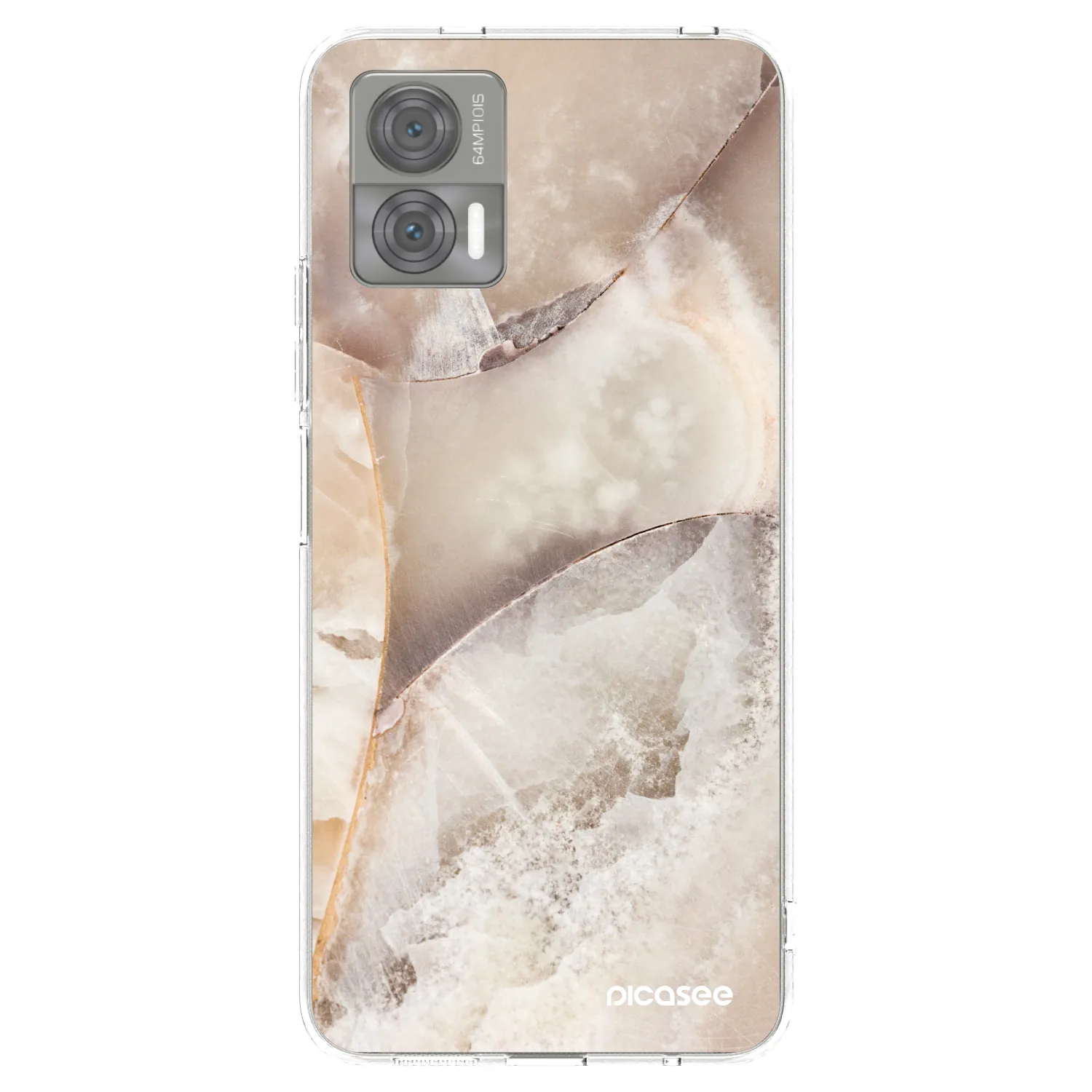 Picasee silikonski prozorni ovitek za Motorola Edge 30 Neo - Cream marble
