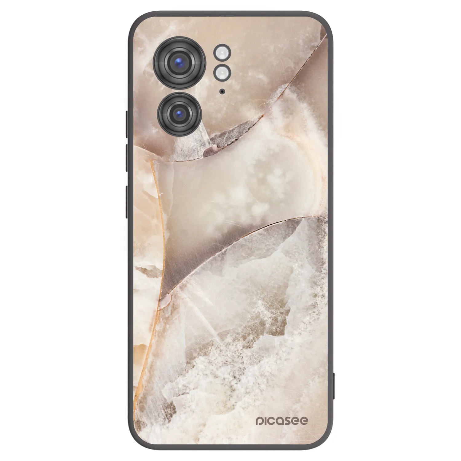 Picasee silikonski črni ovitek za Motorola Edge 40 - Cream marble