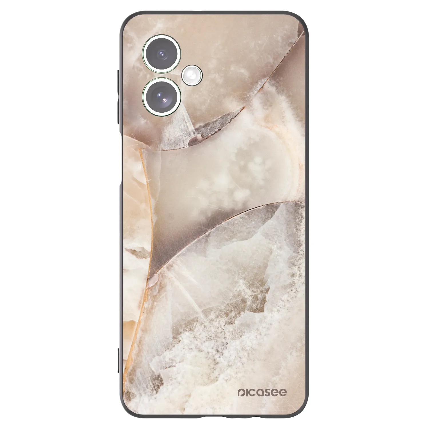 Picasee silikonski črni ovitek za Motorola Moto G54 5G - Cream marble