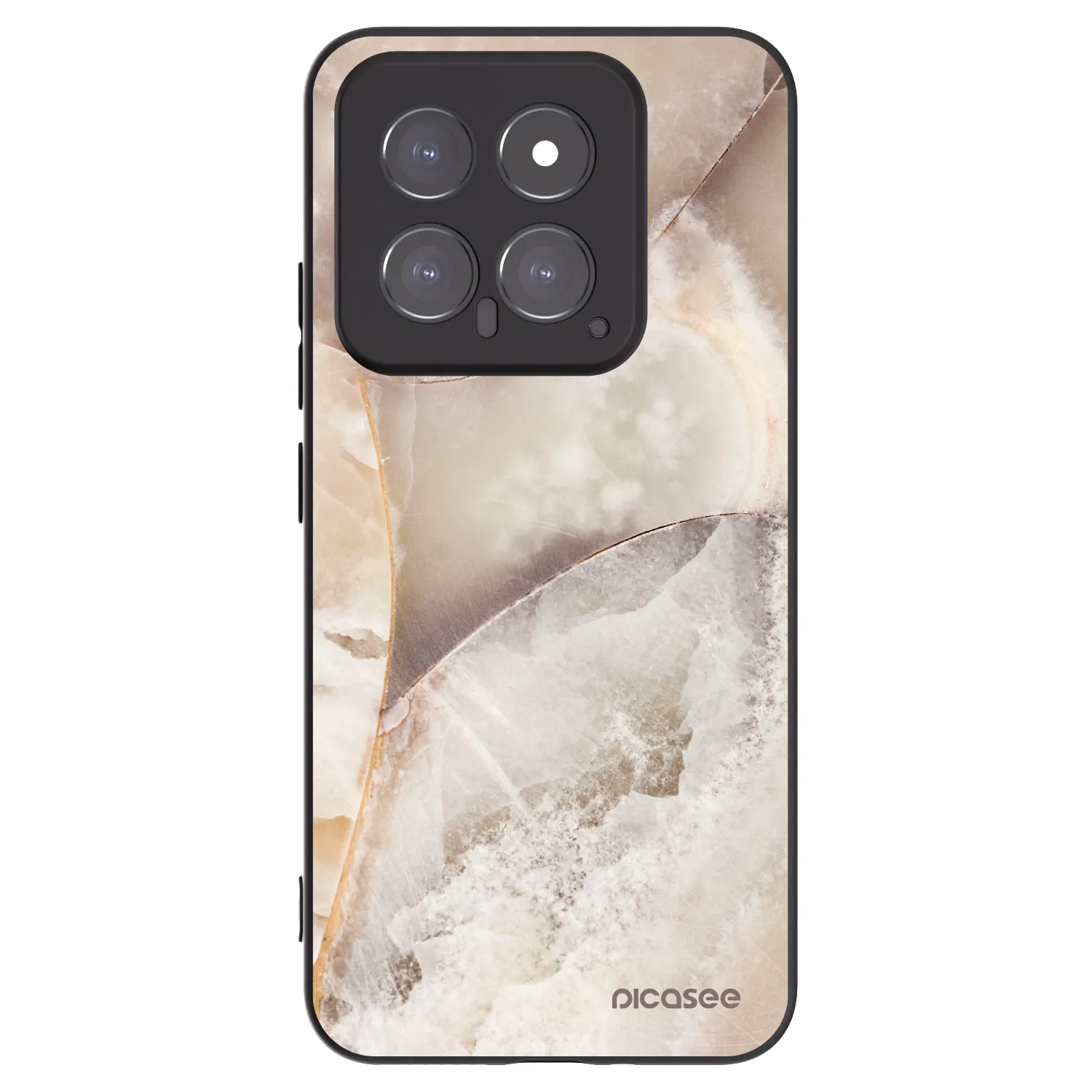 Picasee silikonski črni ovitek za Xiaomi 14 - Cream marble
