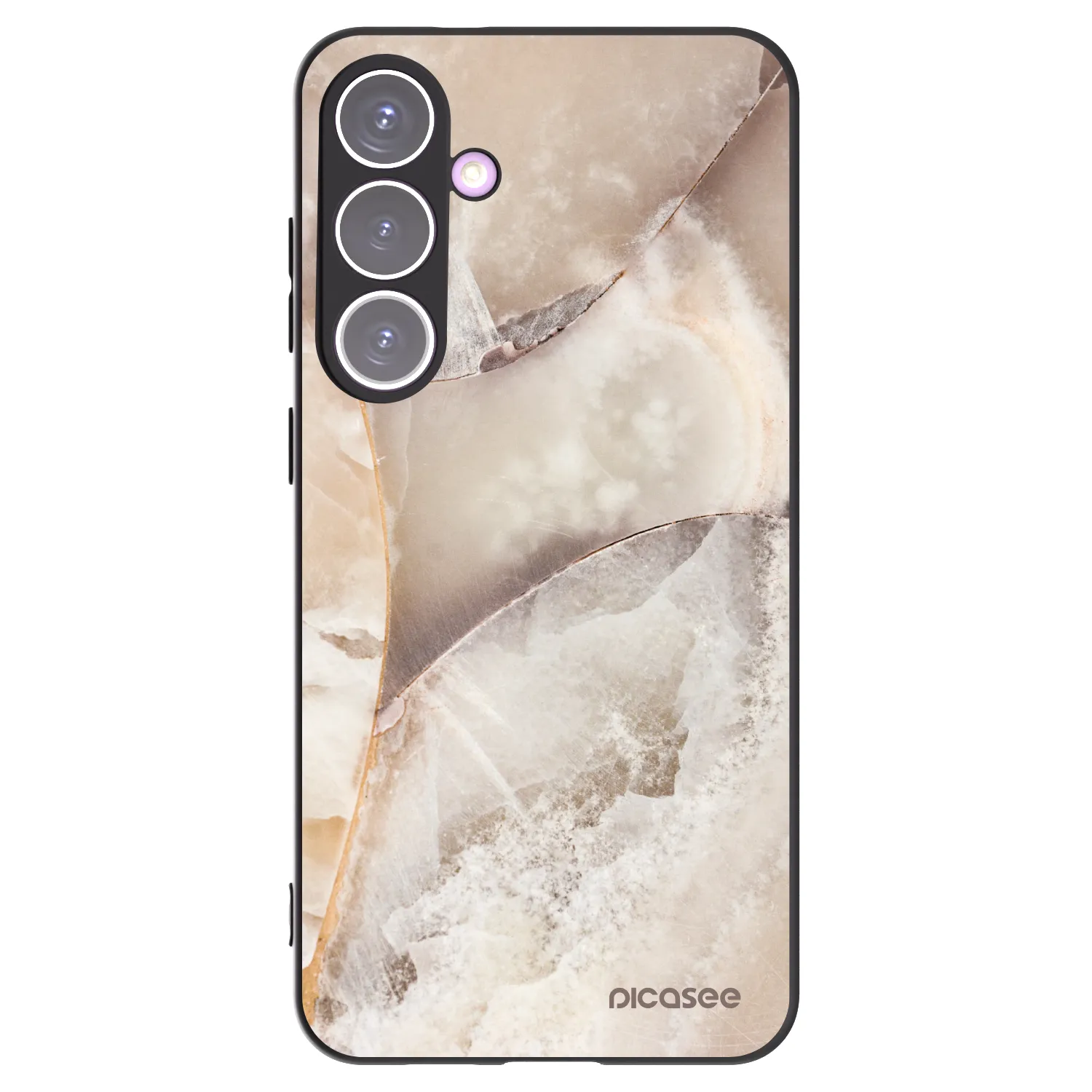 Picasee silikonski črni ovitek za Samsung Galaxy S24+ S926B 5G - Cream marble