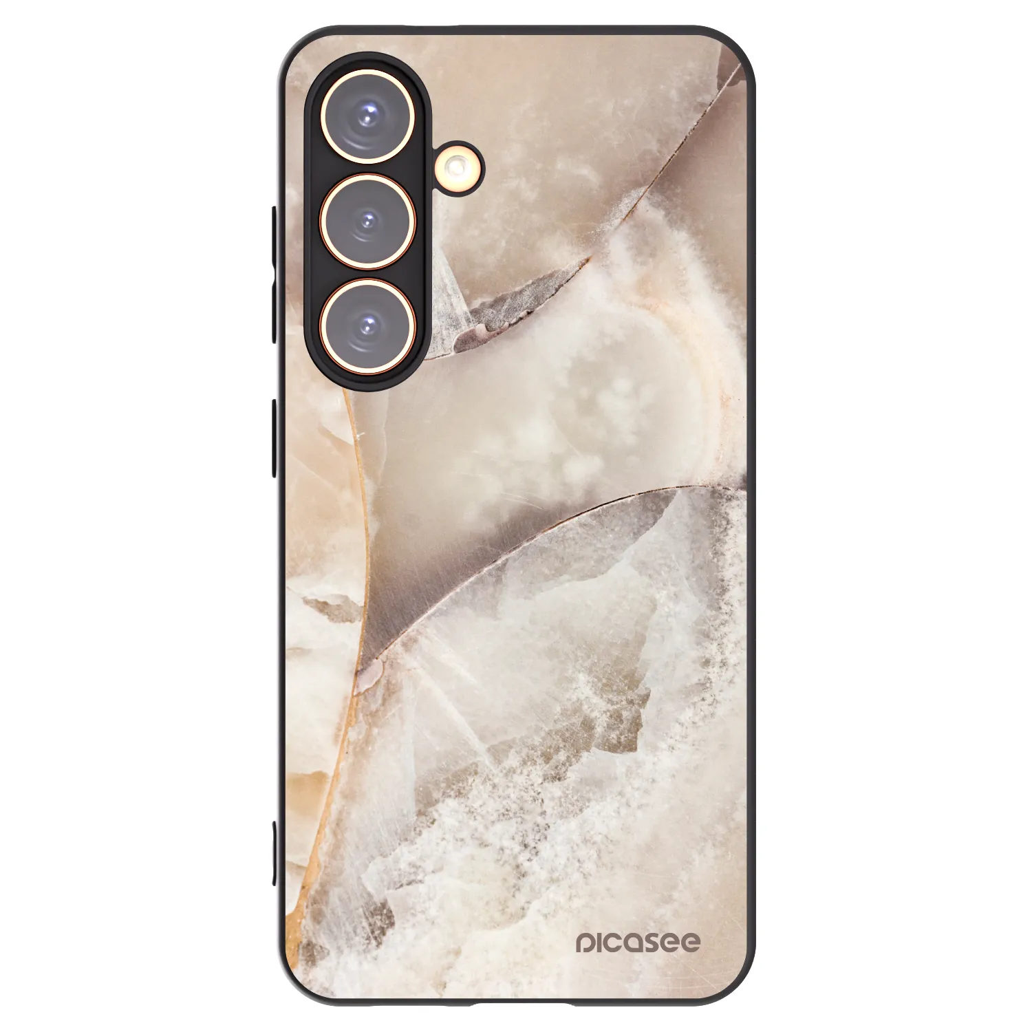 Picasee silikonski črni ovitek za Samsung Galaxy S24 S921B 5G - Cream marble